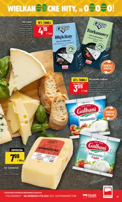 Pogląd oferty "POLOmarket gazetka" - ważna od 01.04.2026 | Strona: 41 | Produkty: Ser pleśniowy, Mleko, Ser, Mozzarella