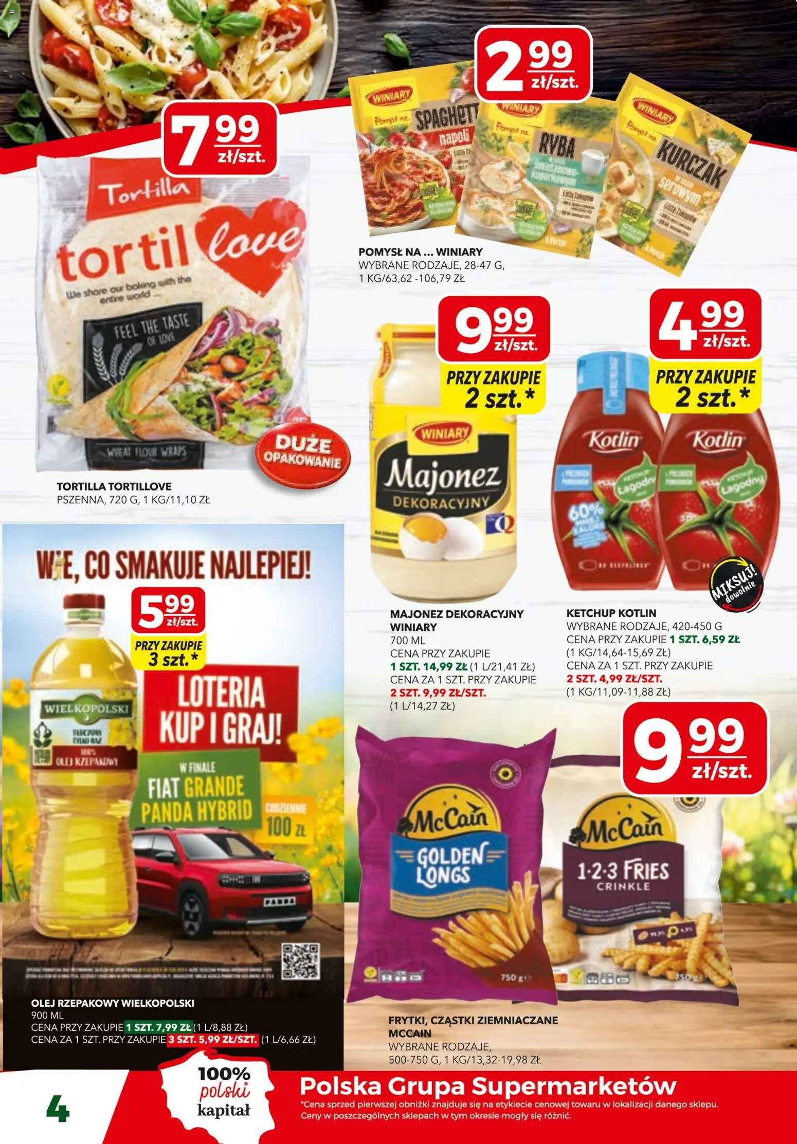 Top Market gazetka od 19.03.2026 | Strona: 4 | Produkty: Kurczak, Tortilla, Olej, Ryba