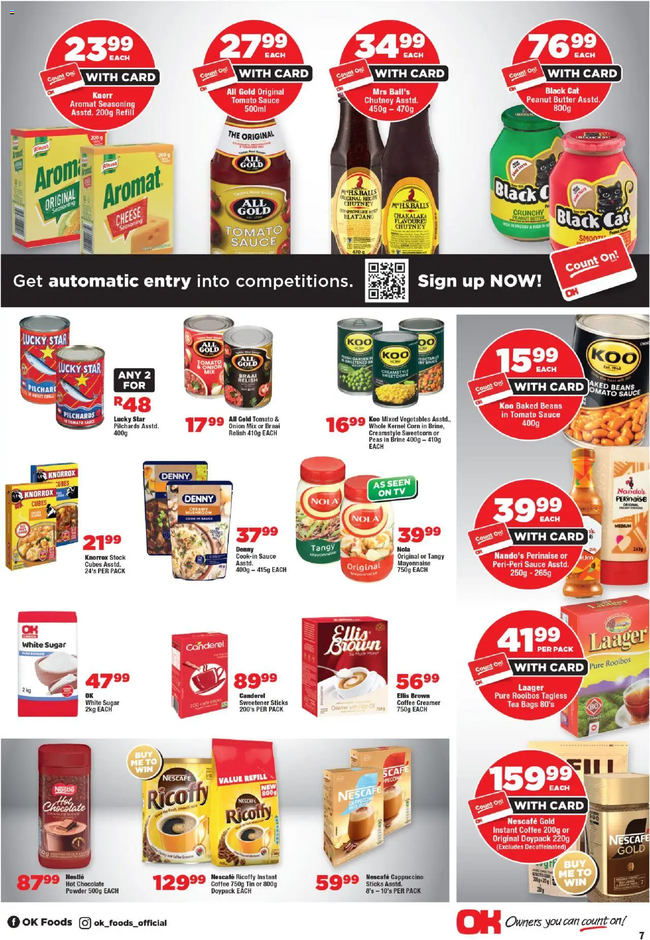 New OK Foods catalogue – valid from 24.09.2025 | Page: 7 | Products: Baked beans, Chocolate, Mayonnaise, Chilli