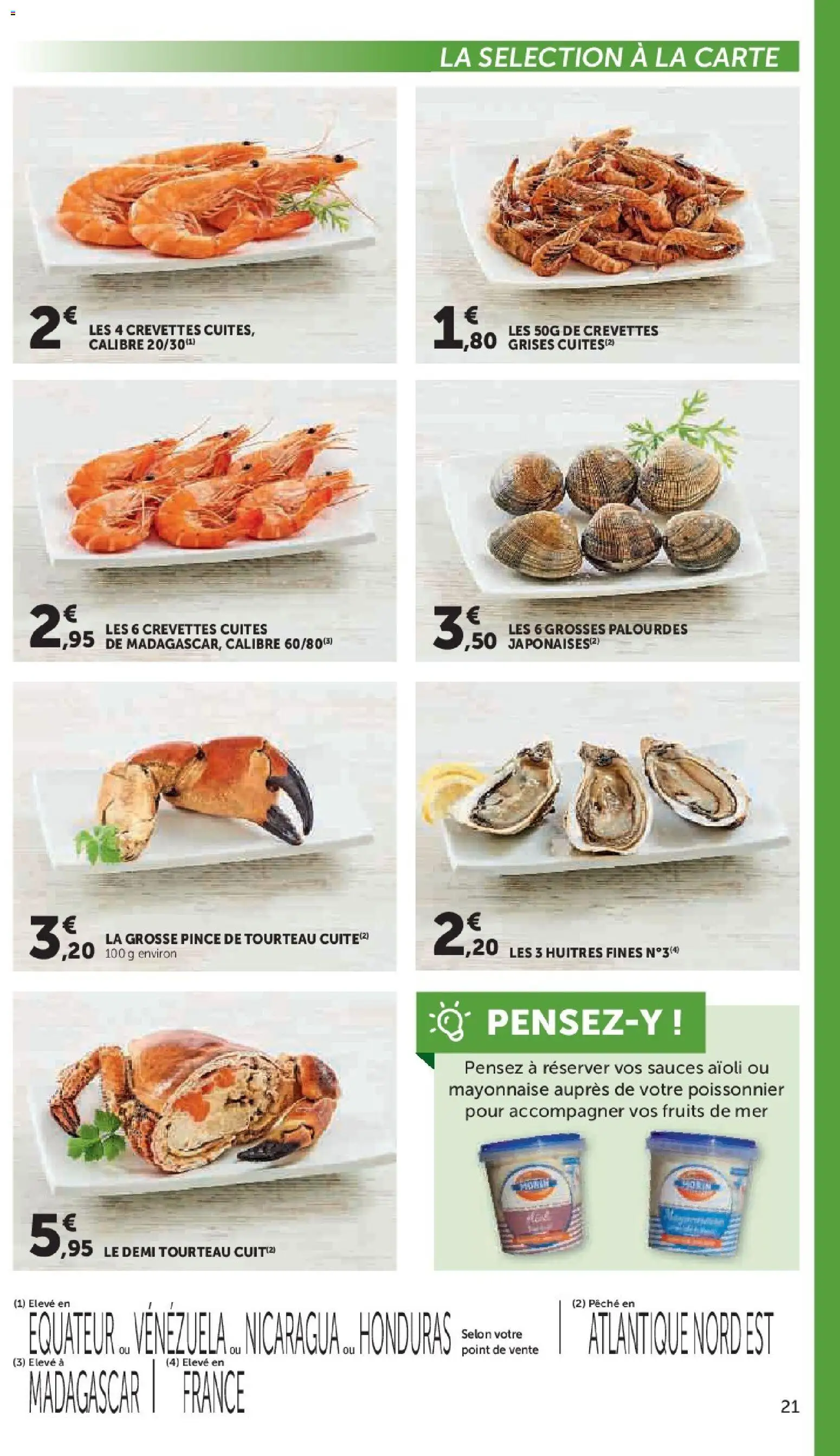 {H1} | Page: 21 | Produits: Fruits de mer, Huîtres fines, Mayonnaise, Huîtres