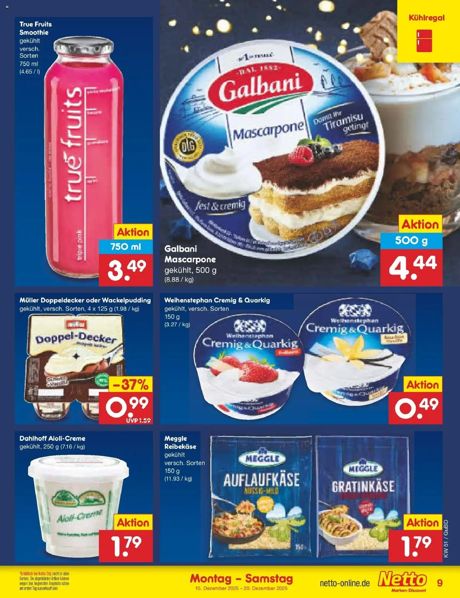 Netto Marken-Discount prospekt Augustusburg	 – gültig ab 15.12.2025 | Seite: 9 | Produkte: Mascarpone, Reibekase