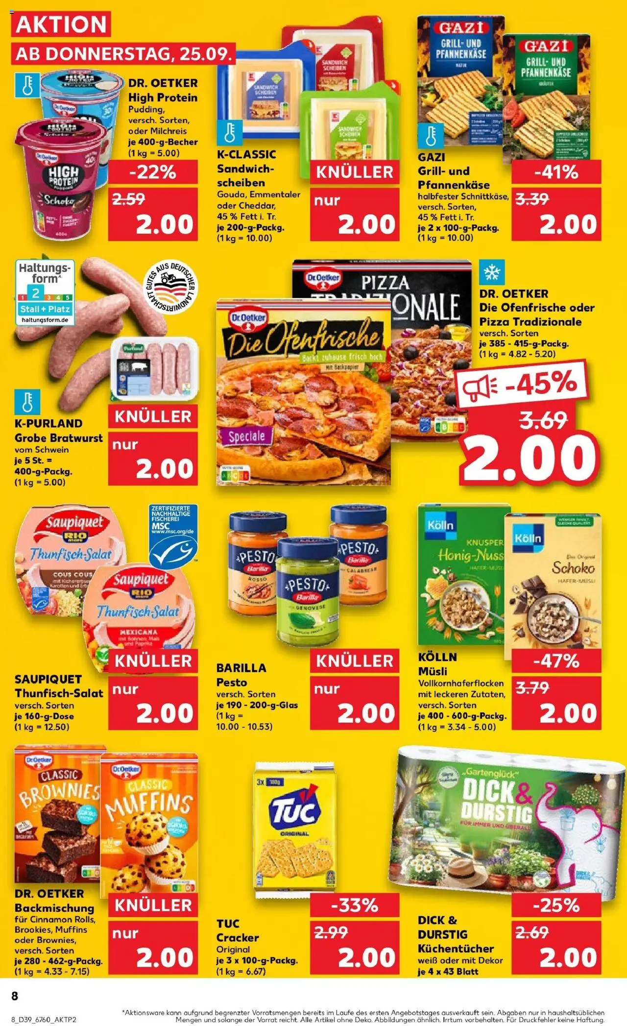 Kaufland prospekt Lichtenfels	 – gültig ab 25.09.2025 | Seite: 8 | Produkte: Kolln musli, Ofenfrische, Paprika, Pizza