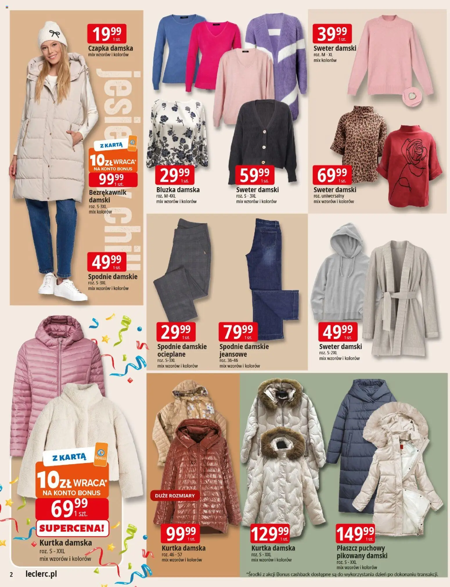 E.Leclerc Gazetka - Wrocław od 04.11.2025 | Strona: 2 | Produkty: Karta, Bluzka, Kurtka, Płaszcz