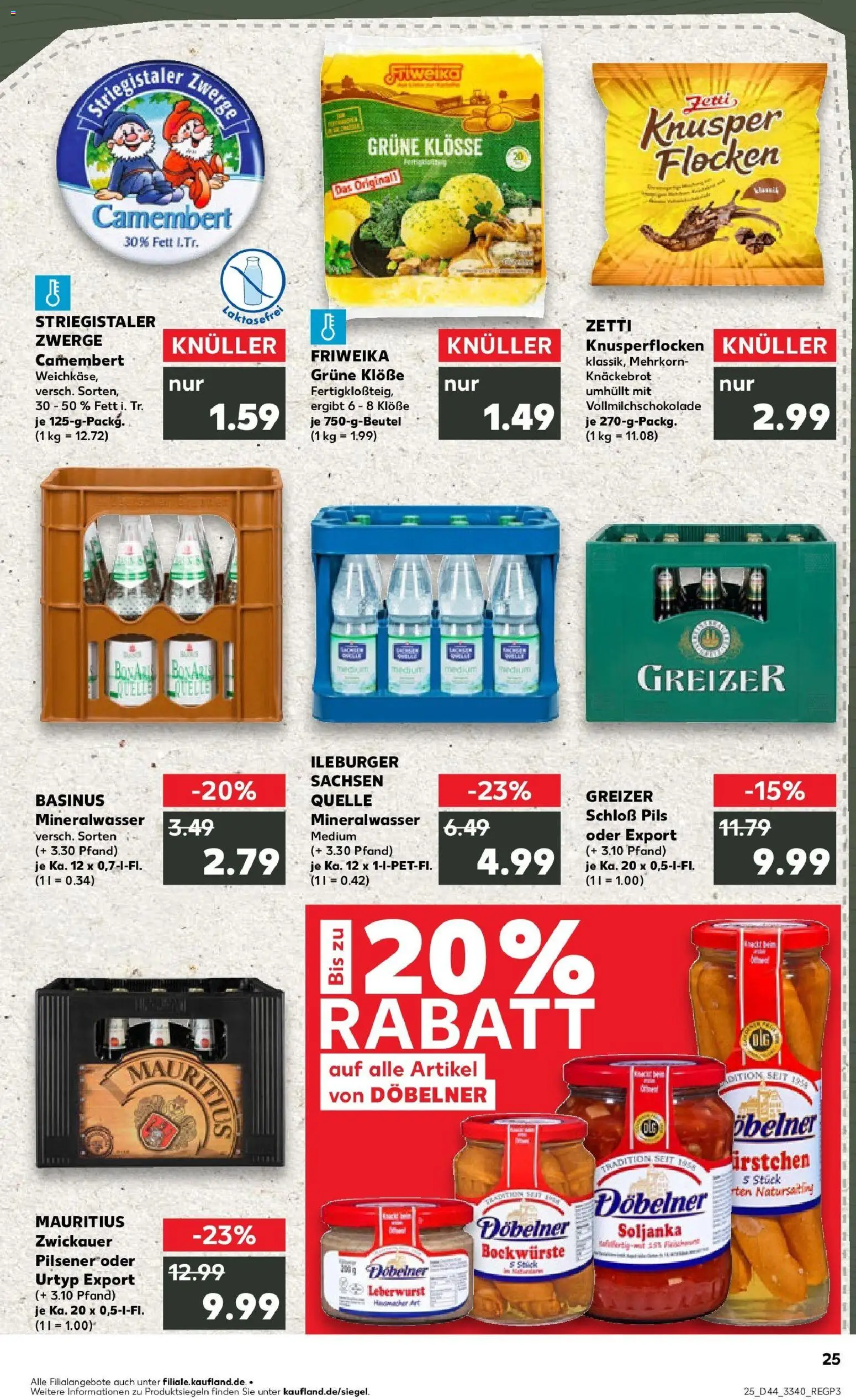 Kaufland prospekt Zwickau	 – gültig ab 30.10.2025 | Seite: 25 | Produkte: Pils, Mineralwasser, Flocken