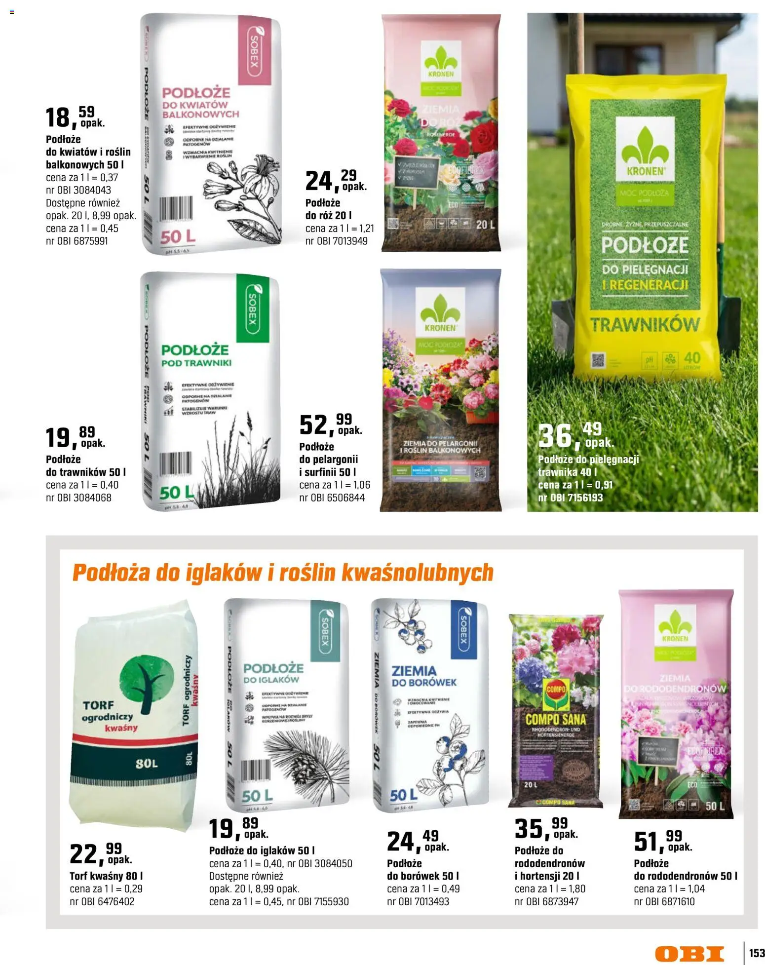 OBI gazetka - Ogród od 11.03.2026 | Strona: 153 | Produkty: Ziemia, Róż