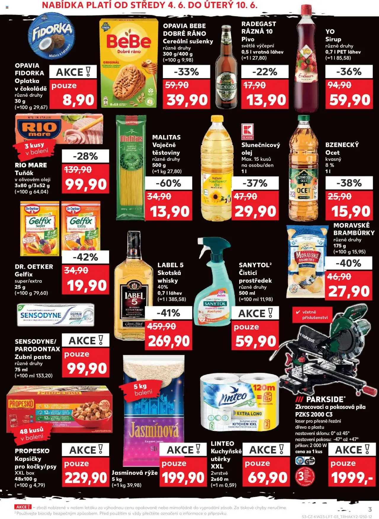 Kaufland leták - Ostrava od 04.06.2025 | Strana: 3 | Produkty: Propesko, Slunečnicový olej, Sanytol, Bzenecký Ocet