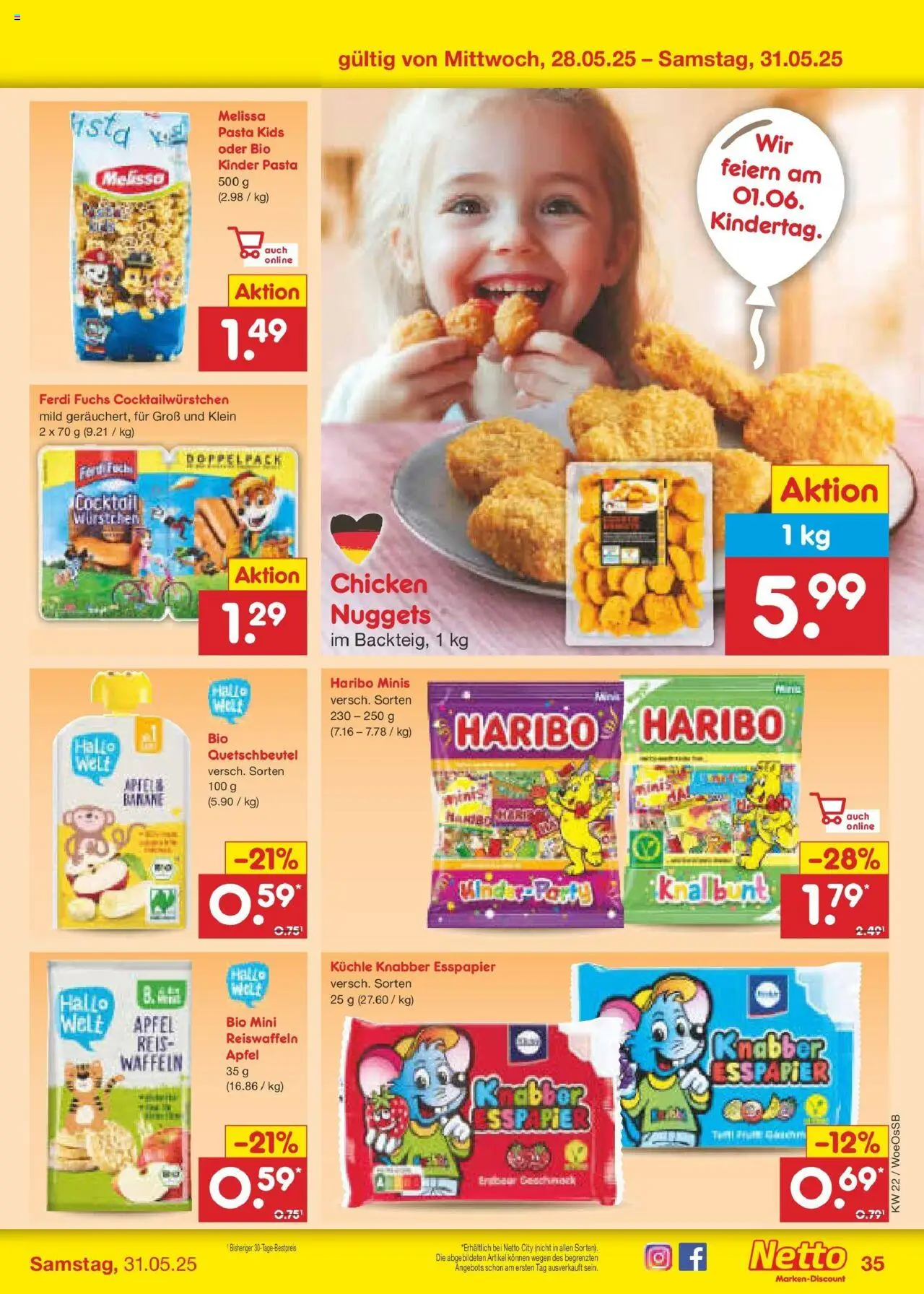 Netto Marken-Discount prospekt Gemmingen	 - gültig ab dem 26.05.2025 | Seite: 55 | Produkte: Haribo, Äpfel, Pasta, Reis
