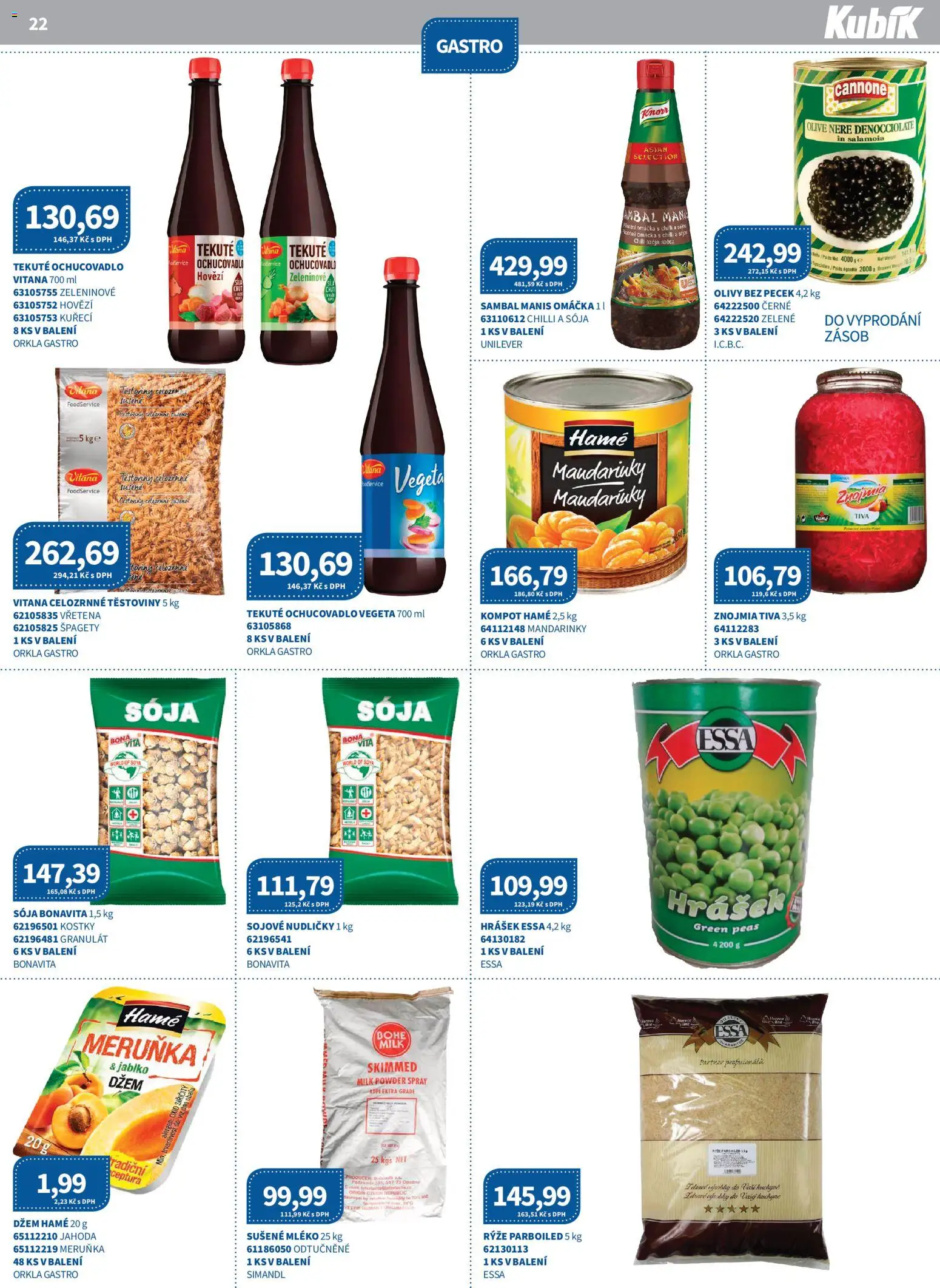 Kubík leták - Velkoobchod 01/2026 od 07.01.2026 | Strana: 22 | Produkty: Hovězí, Sušené mléko, Celozrnné těstoviny, Kuchyně