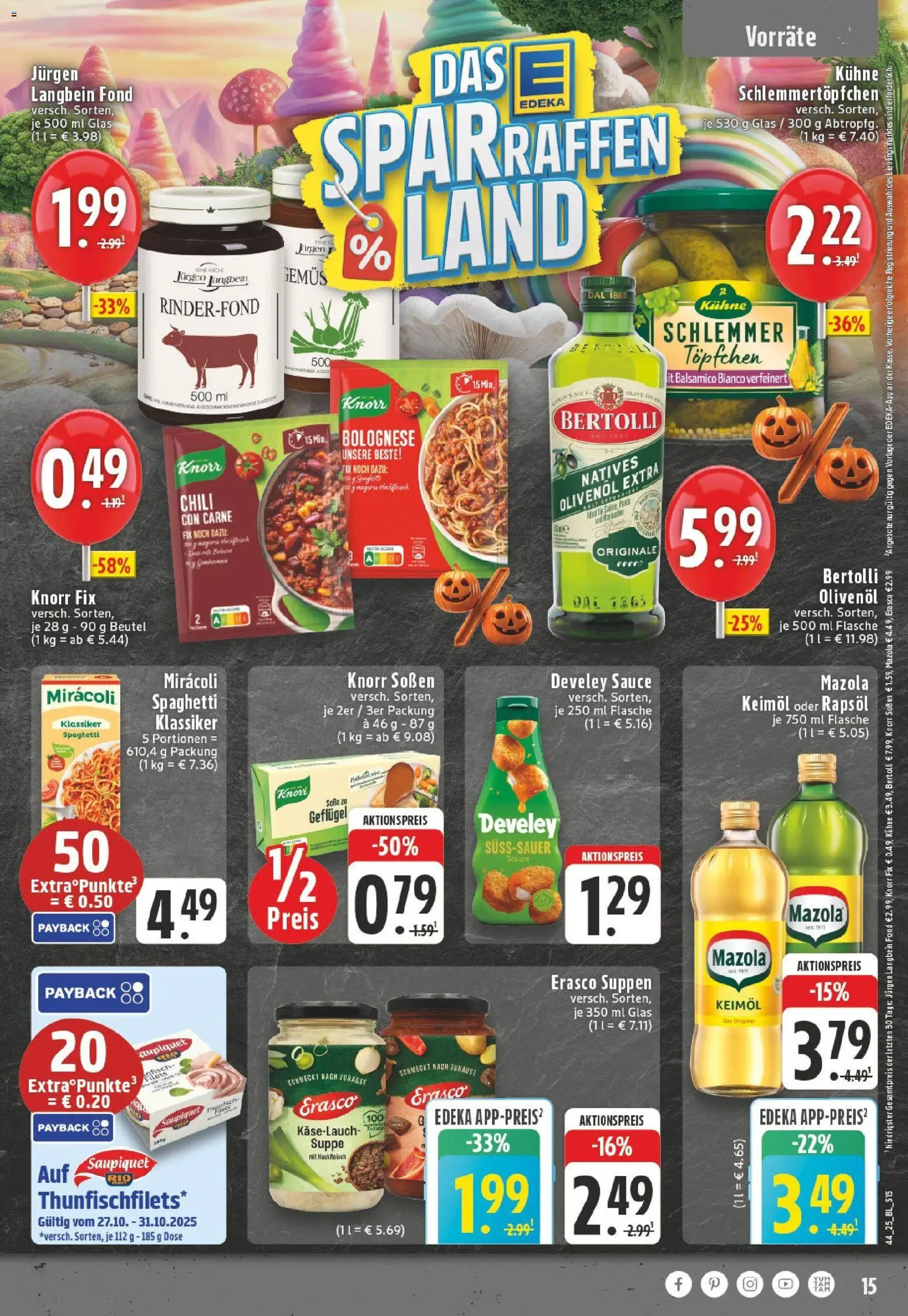 Edeka prospekt Duisburg-Rumeln	 – gültig ab 26.10.2025 | Seite: 15 | Produkte: Balsamico, Bertolli olivenol, Knorr, Hackfleisch