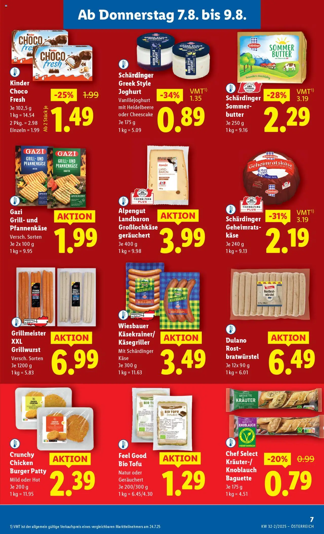Lidl Flugblatt - Altenmarkt im Pongau, St. Johann im Pongau, Zell am See gültig ab 07.08.2025 | Seite: 9 | Produkte: Knoblauch, Grill, Käse, Joghurt