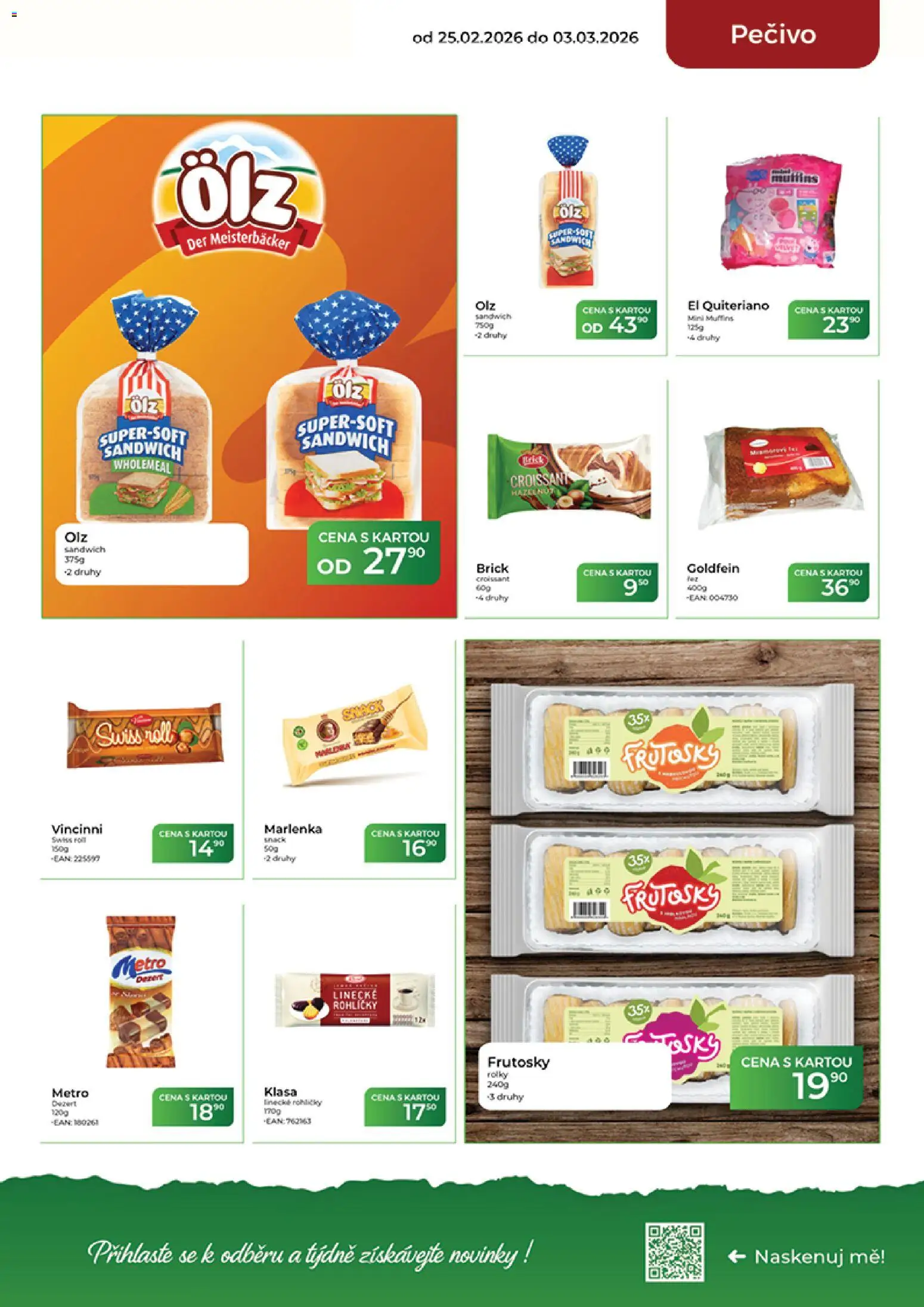Tamda Foods leták od 25.02.2026 | Strana: 25 | Produkty: Pečivo, Linecké rohlíčky, Croissant, Marlenka