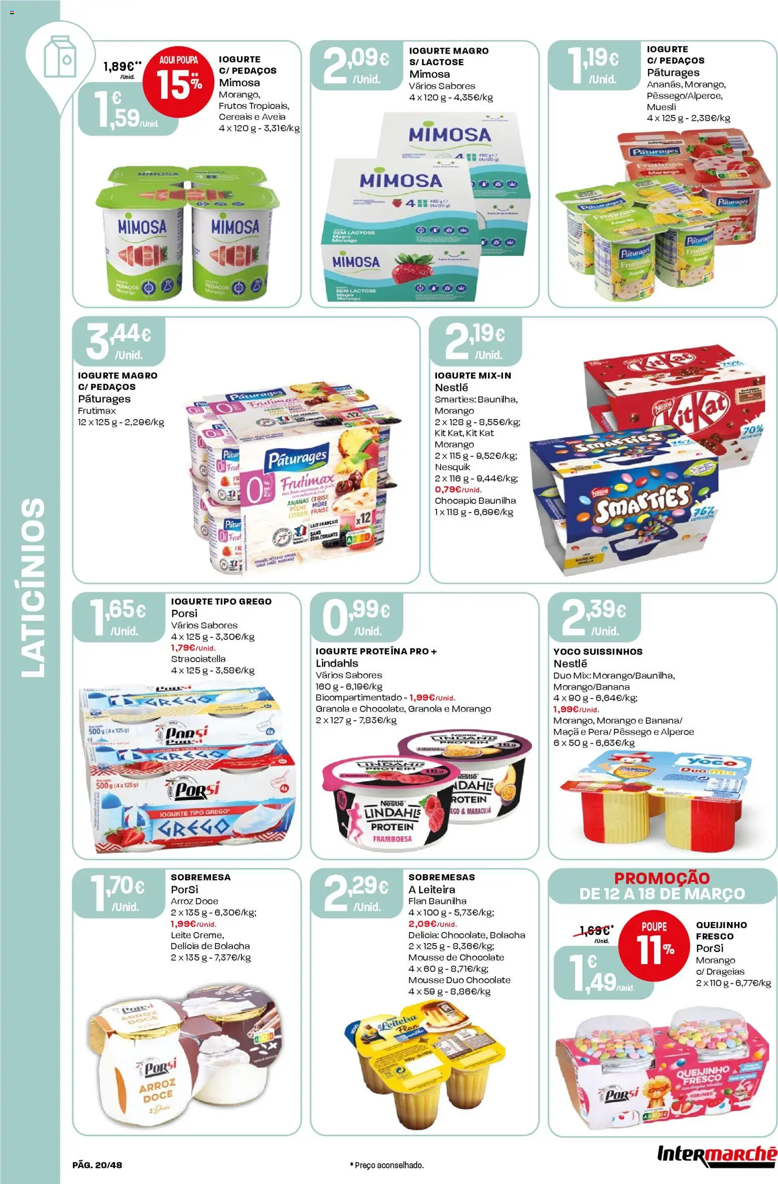 Intermarché folheto │ válido de 12.03.2026 | Página: 20 | Produtos: Aveia, Leite, Maça, Chocolate