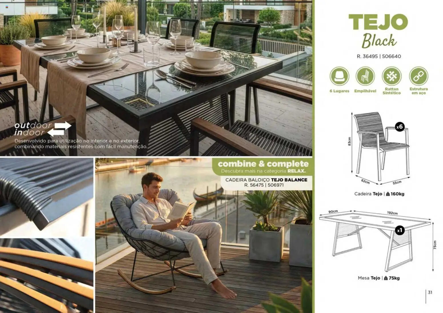 Espaço Casa folheto Ar Livre 2026 │ válido de 07.03.2026 | Página: 31 | Produtos: Baloiço, Mesa, Cadeira