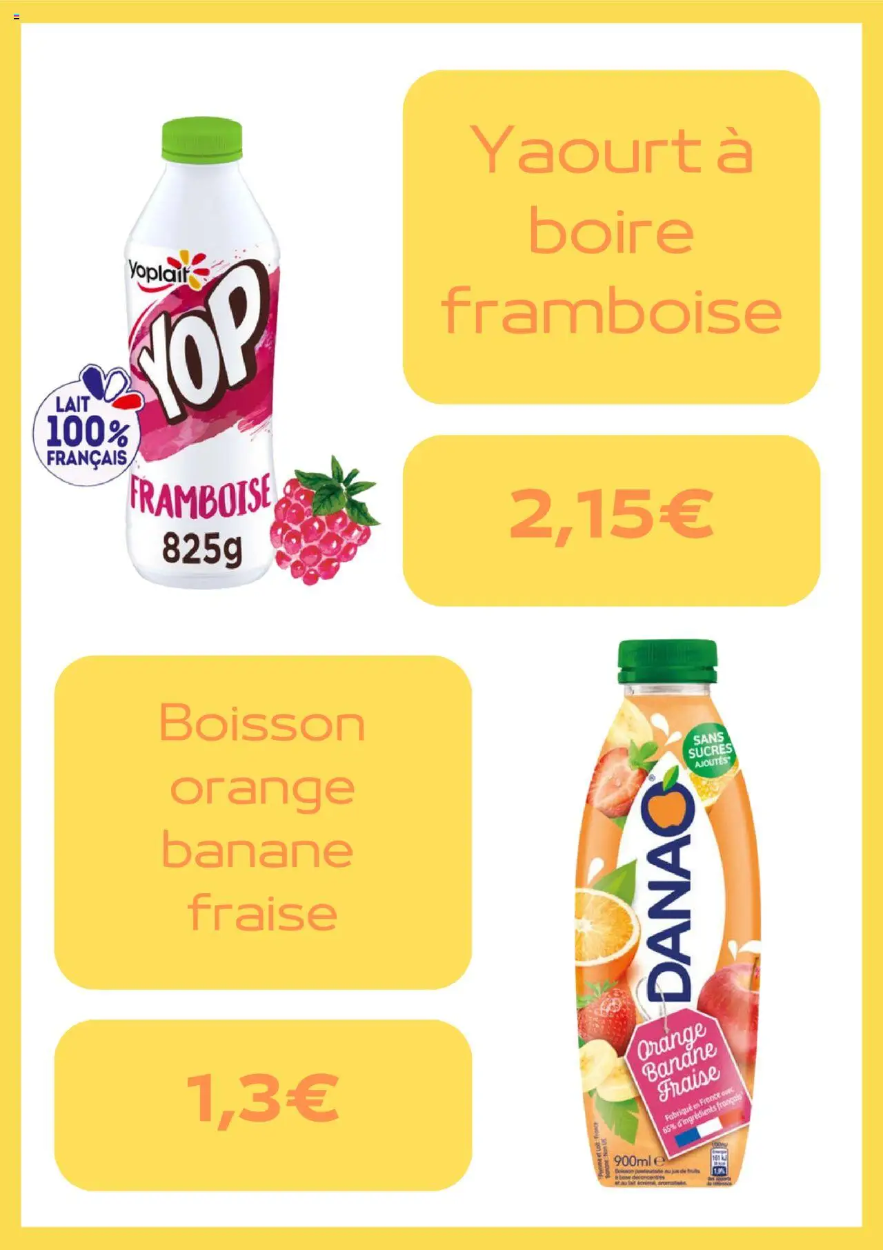  | Page: 3 | Produits: Pomme, Yaourt à boire, Banane, Lait