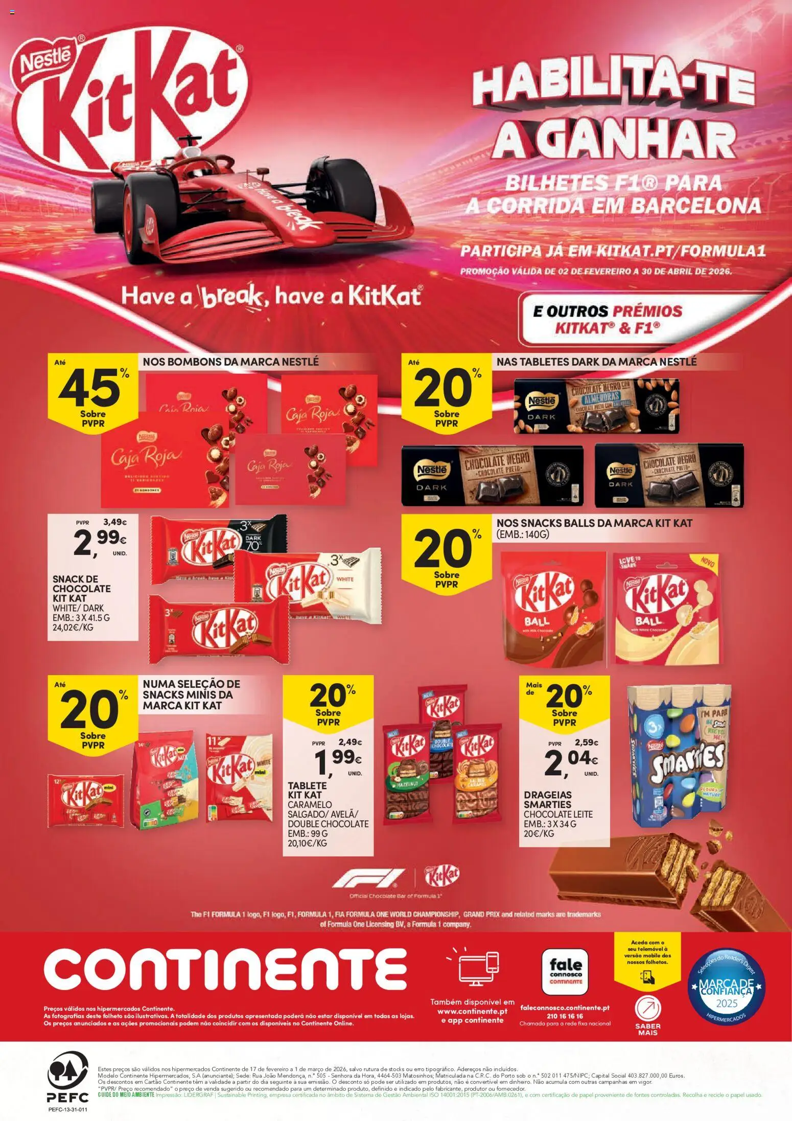 Continente - Sabores Intenso Para momentos Especiais │ válido de 17.02.2026 | Página: 12 | Produtos: Telemóvel, Leite, Nestlé, Chocolate