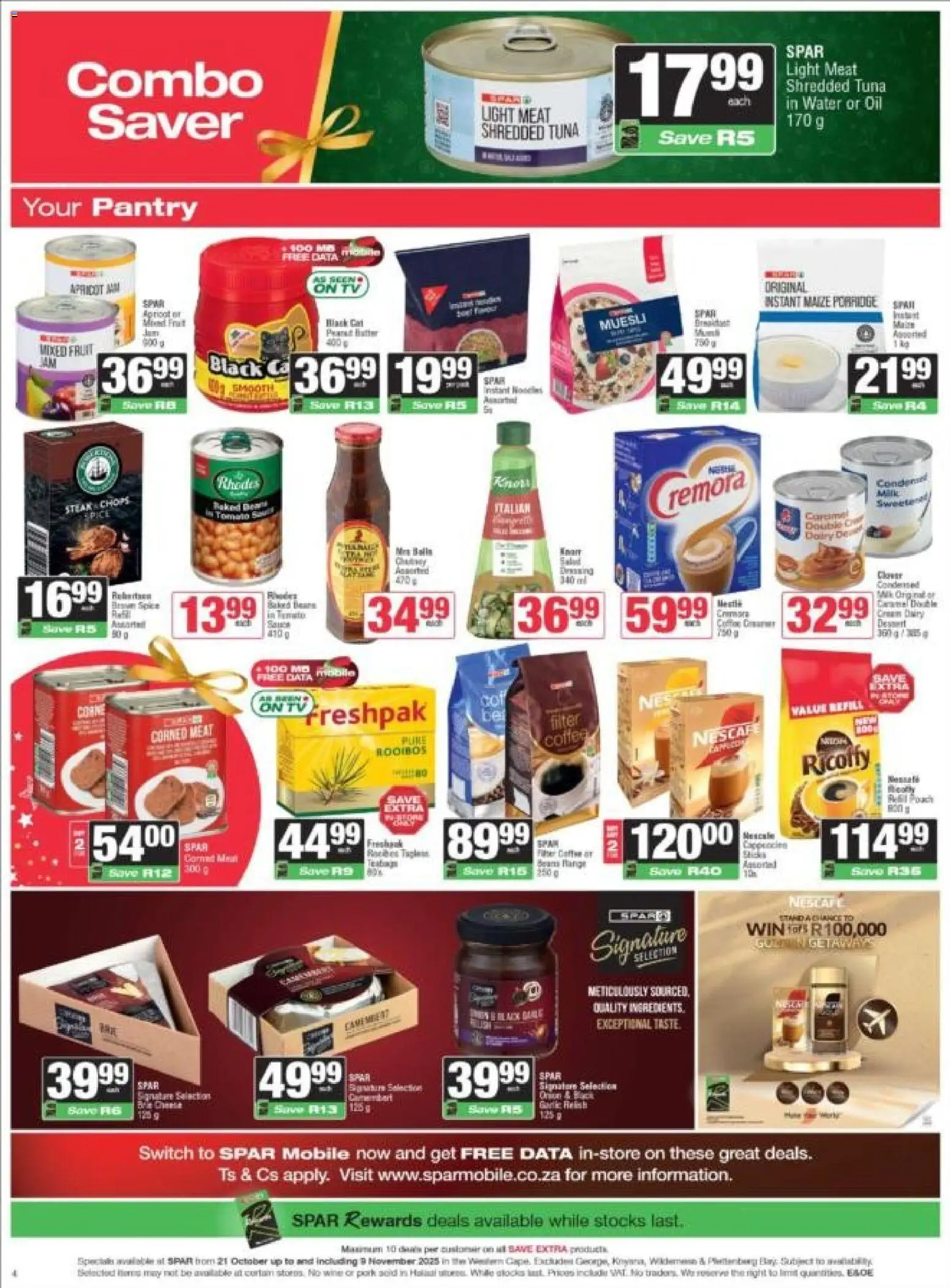 New Spar catalogue – valid from 21.10.2025 | Page: 3 | Products: Tuna, TV, Light, Switch