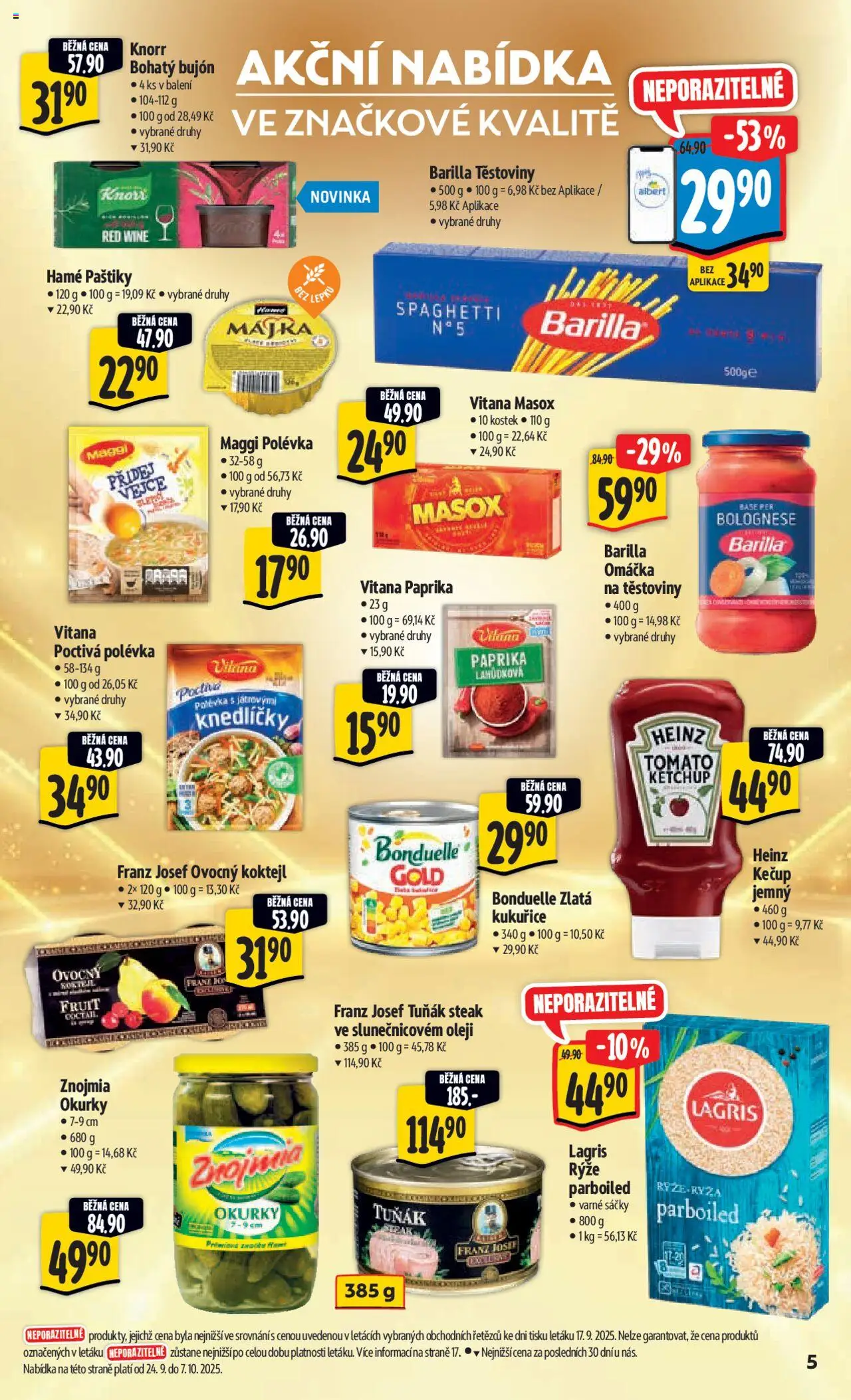 Albert leták - Hypermarket od 24.09.2025 | Strana: 12 | Produkty: Tuňák, Vitrína, Bujón, Masox