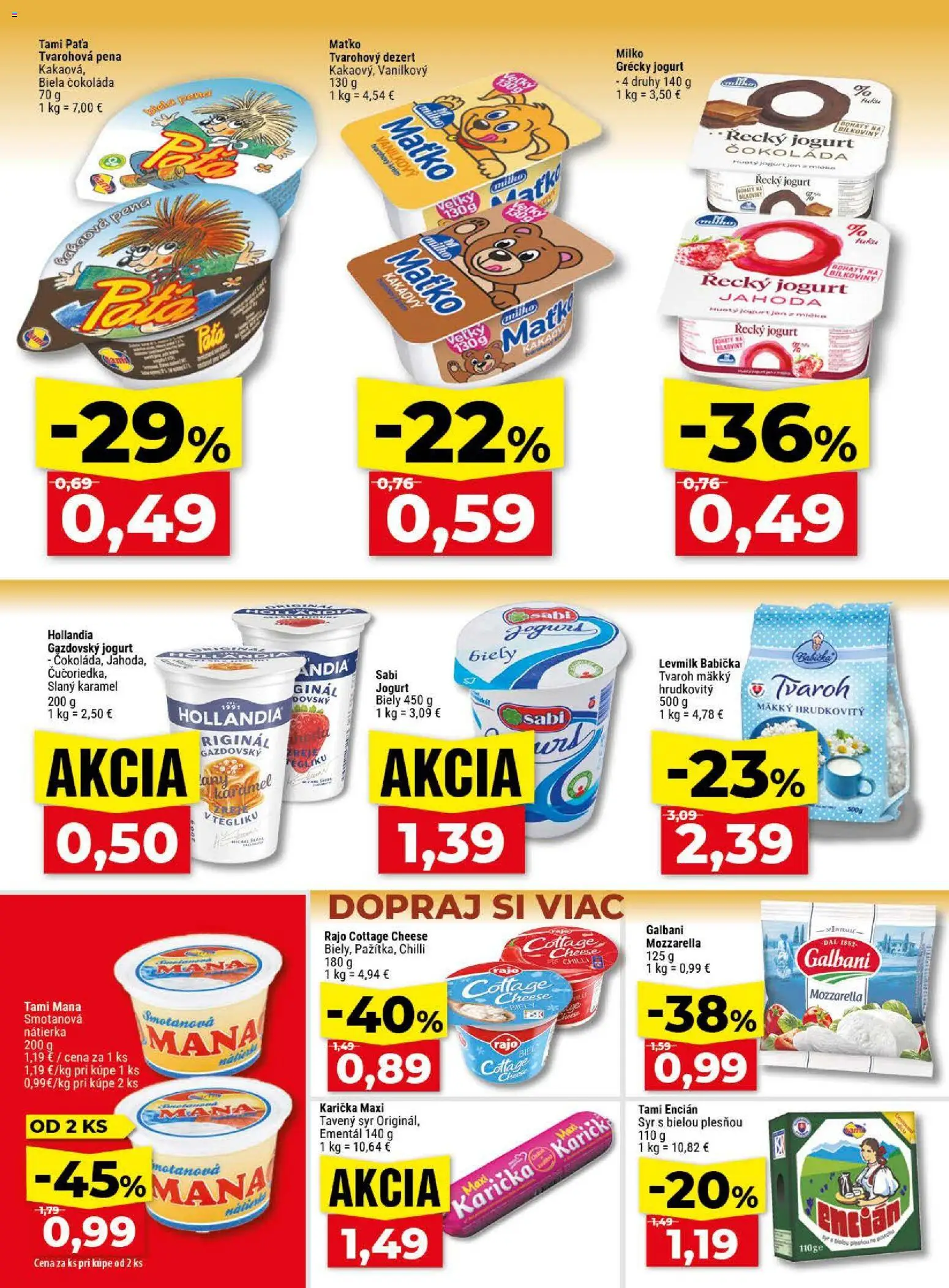 Nové Klas akcie – leták je platný od 20.04.2026 | Strana: 10 | Produkty: Syr, Mozzarella, Grécky jogurt, Čokoláda