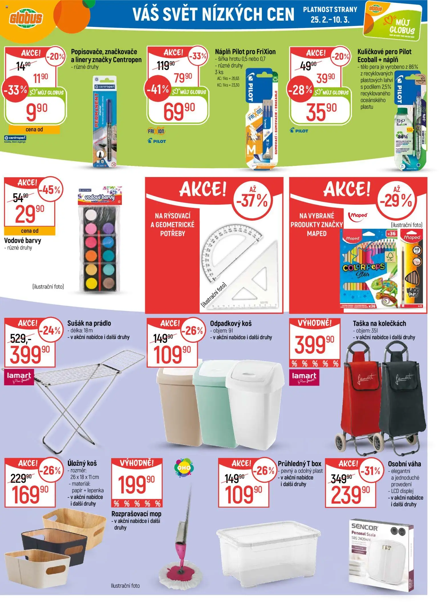 Globus leták - Opava od 25.02.2026 | Strana: 29 | Produkty: Pero, Mop, Taška na kolečkách, Koš