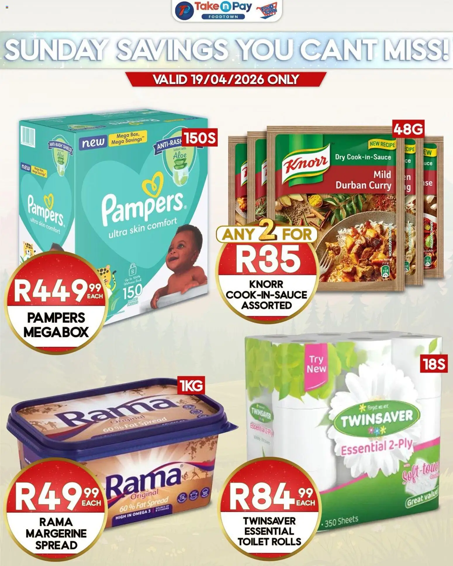 New Take n Pay catalogue – valid from 19.04.2026 | Page: 3 | Products: Lock, Toilet, Fat spread