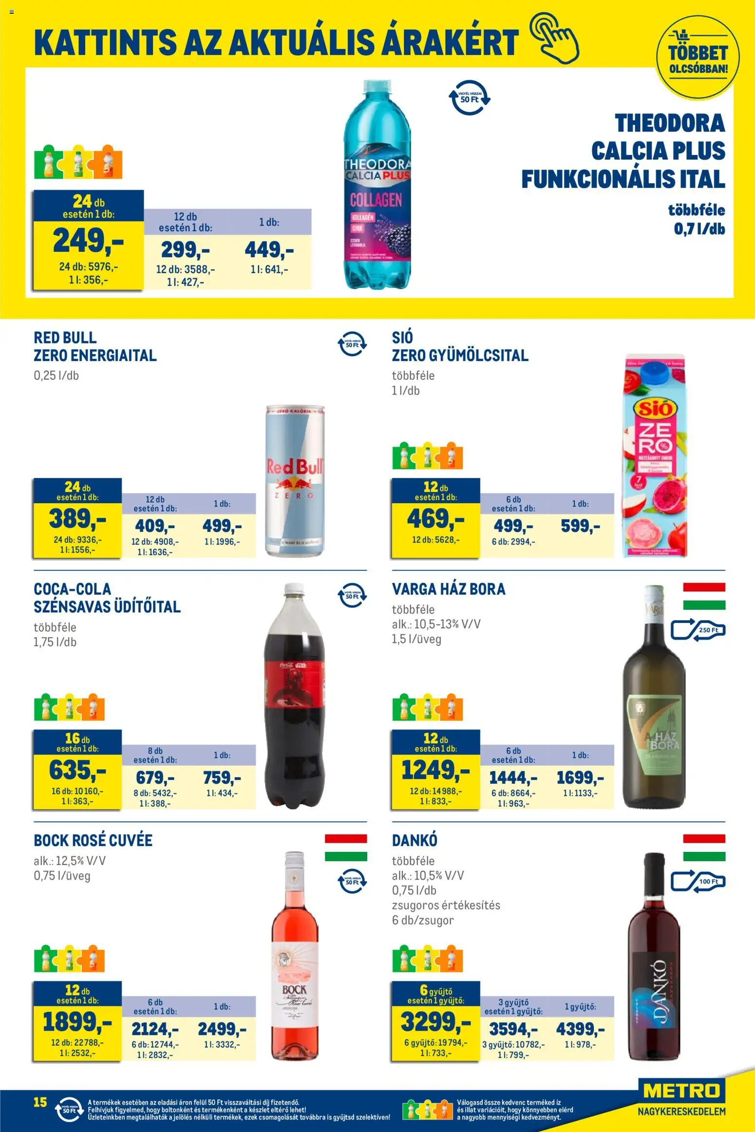 Metro akciós ujság - amely érvényes a következő dátumtól: 01.02.2026 | Oldal: 15 | Termékek: Gyümölcsital, Energiaital, Red bull, Só
