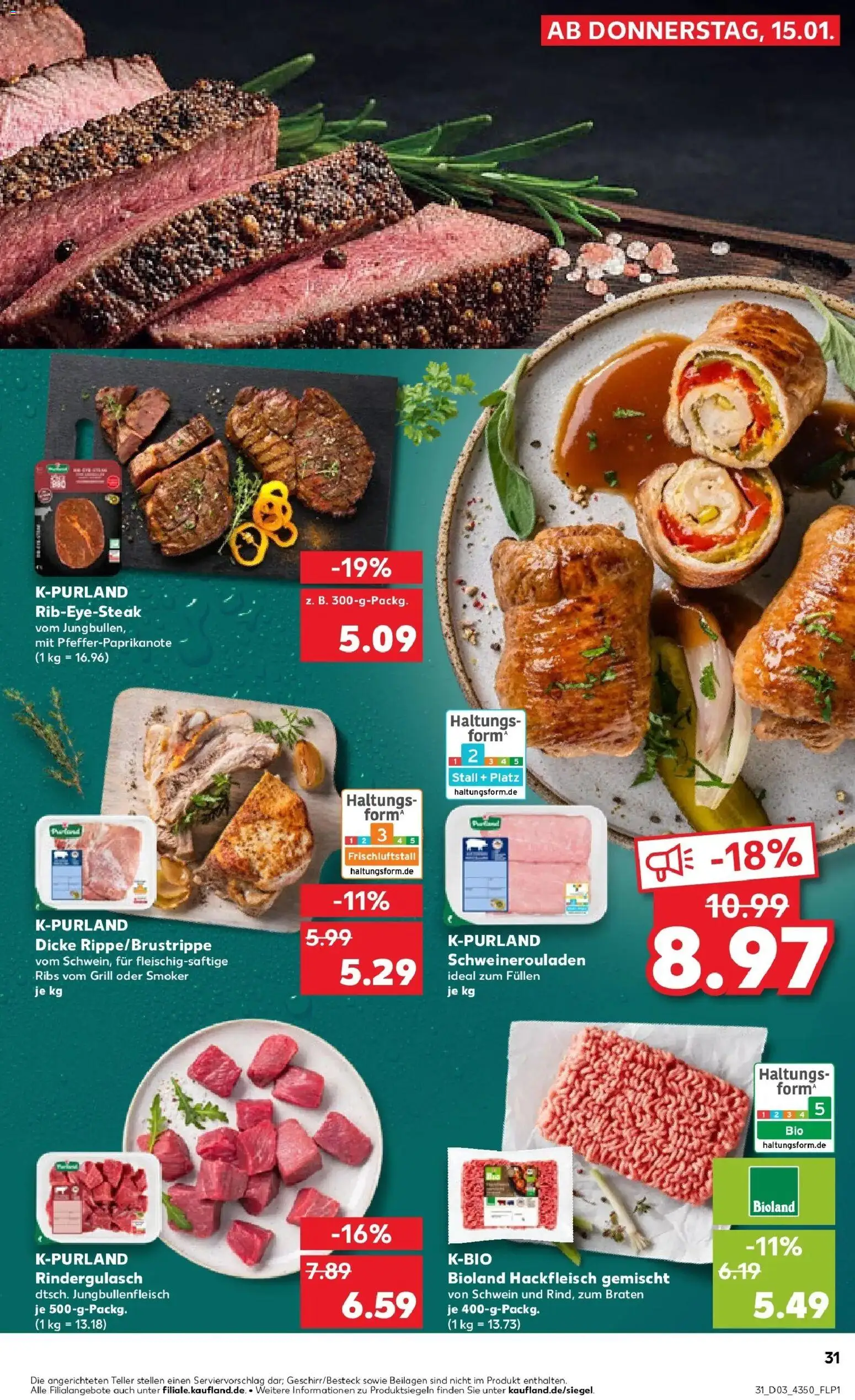 Kaufland prospekt Annaberg-Buchholz	 – gültig ab 19.01.2026 | Seite: 31 | Produkte: Grill, Rindergulasch, Steak, Hackfleisch