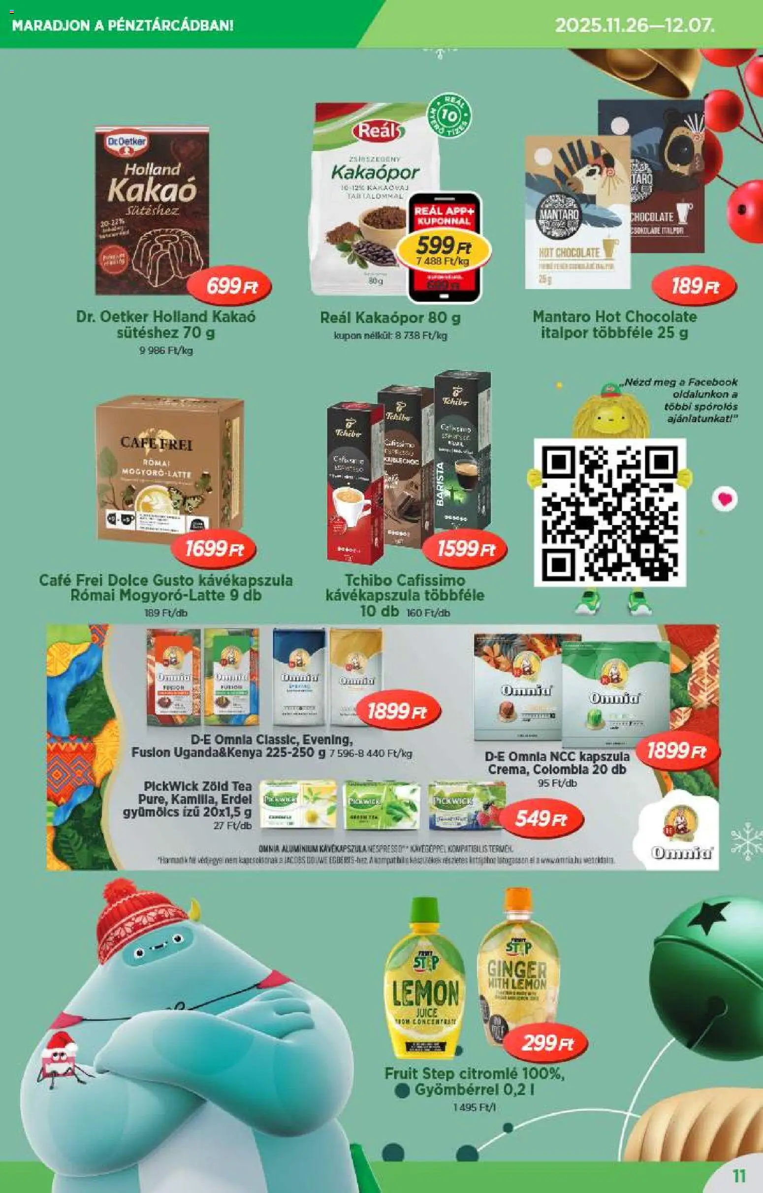 Reál akciós ujság - amely érvényes a következő dátumtól: 10.12.2025 | Oldal: 11 | Termékek: Dolce Gusto, Kávékapszula, Cafissimo, Tea