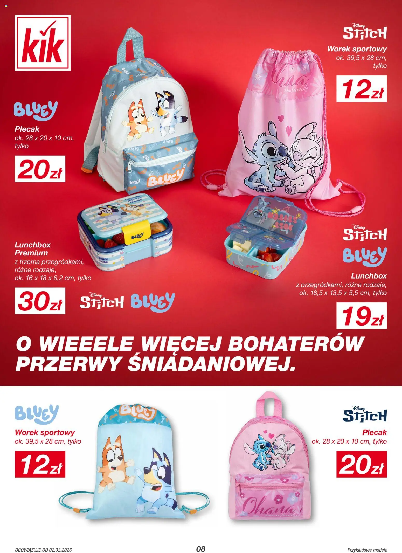 Kik gazetka od 02.03.2026 | Strona: 8 | Produkty: Plecak