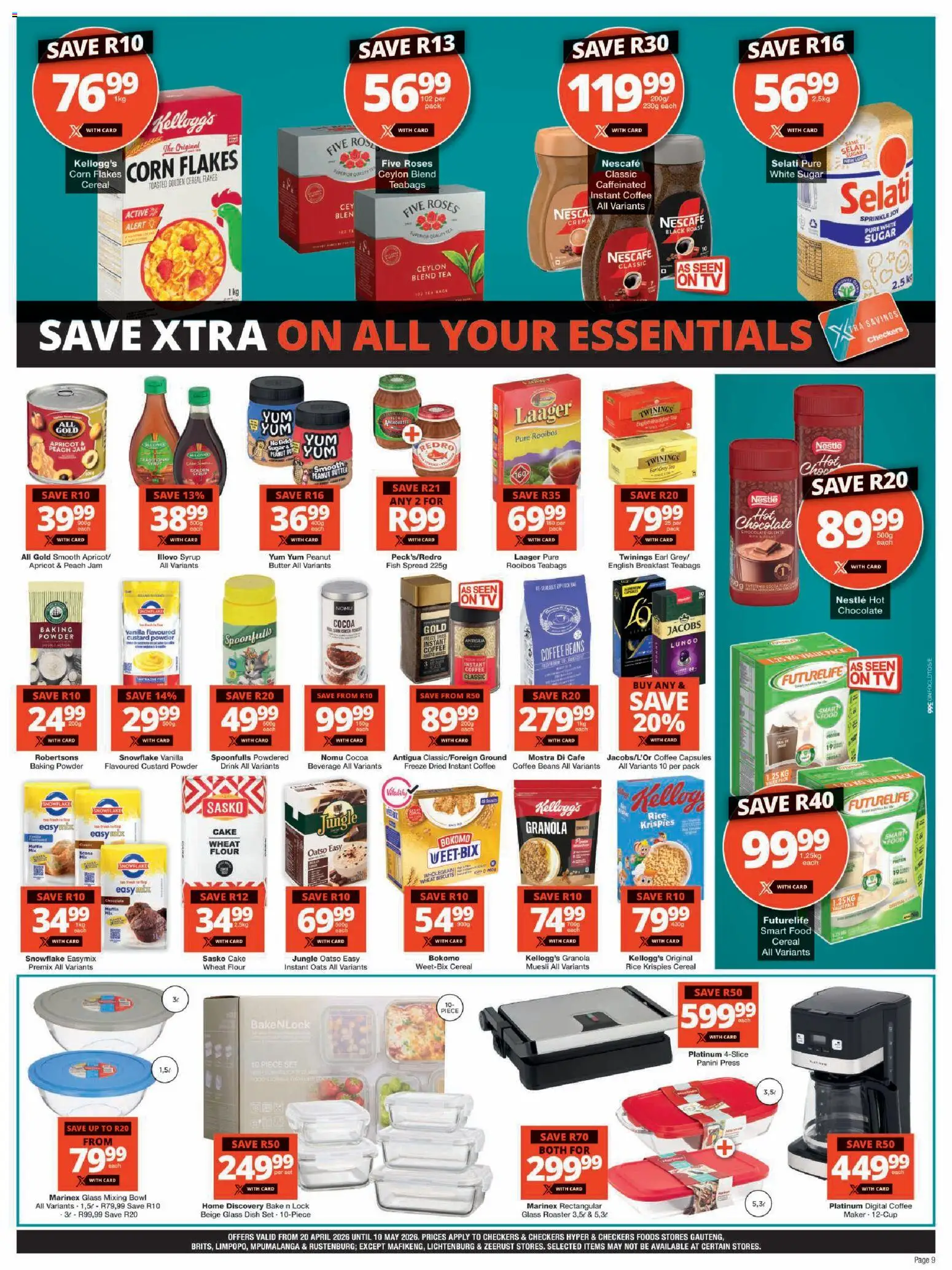 New Checkers catalogue – valid from 20.04.2026 | Page: 9 | Products: Beans, Coffee, Fish, Flakes