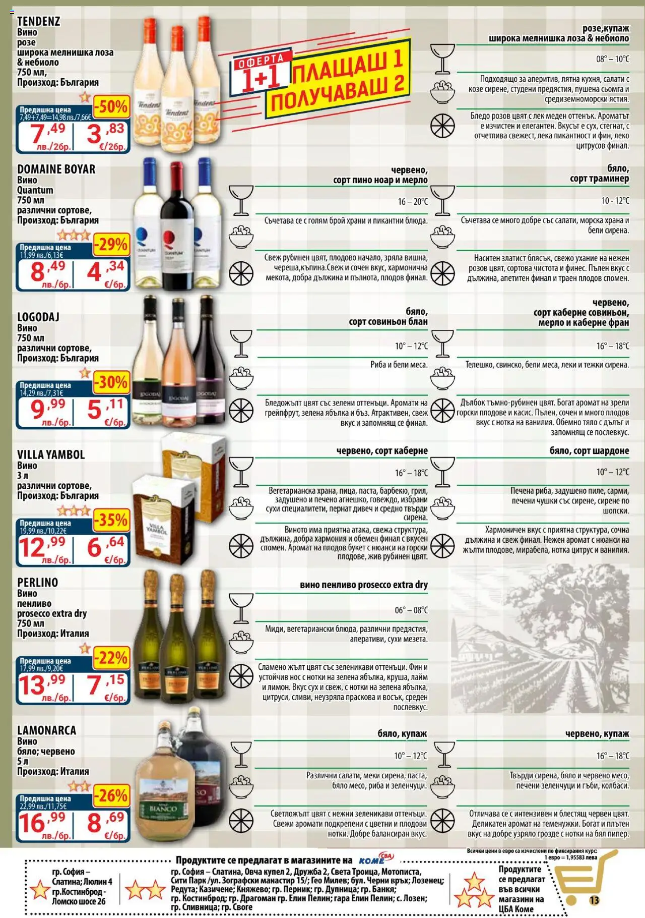 {H1} | Страница: 13 | Продукти: Плодове, Сирене, Морска храна, Праскова