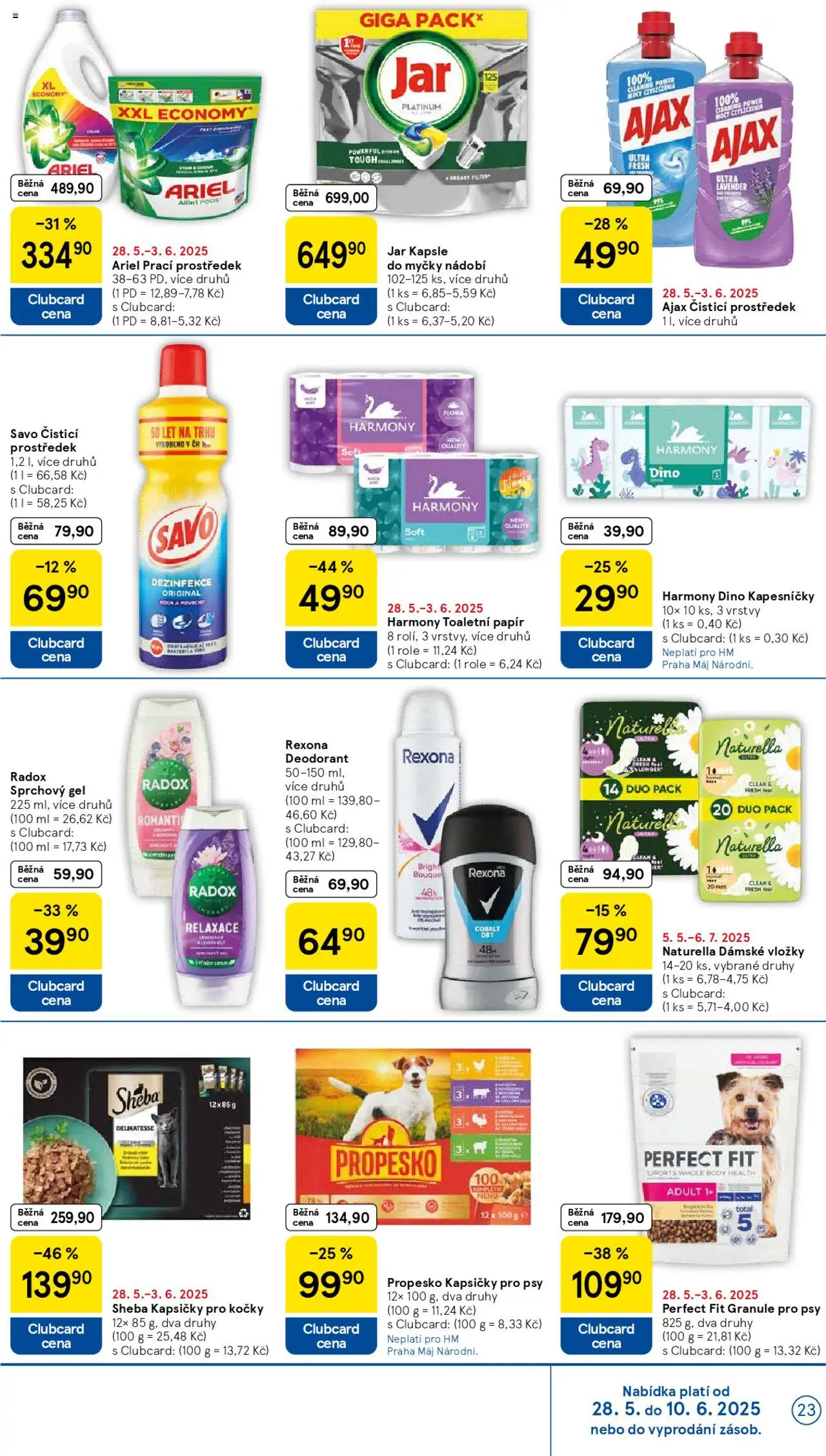 Tesco leták - Hypermarket od 28.05.2025 | Strana: 23 | Produkty: Propesko, Granule, Kapsičky pro kočky, Toaletní papír