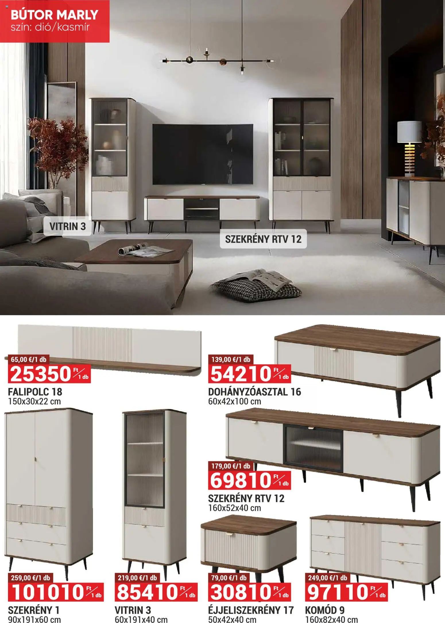 Merkury Market akciós ujság - amely érvényes a következő dátumtól: 01.03.2026 | Oldal: 8 | Termékek: Bútor, Komód, Vitrin, Dohányzóasztal