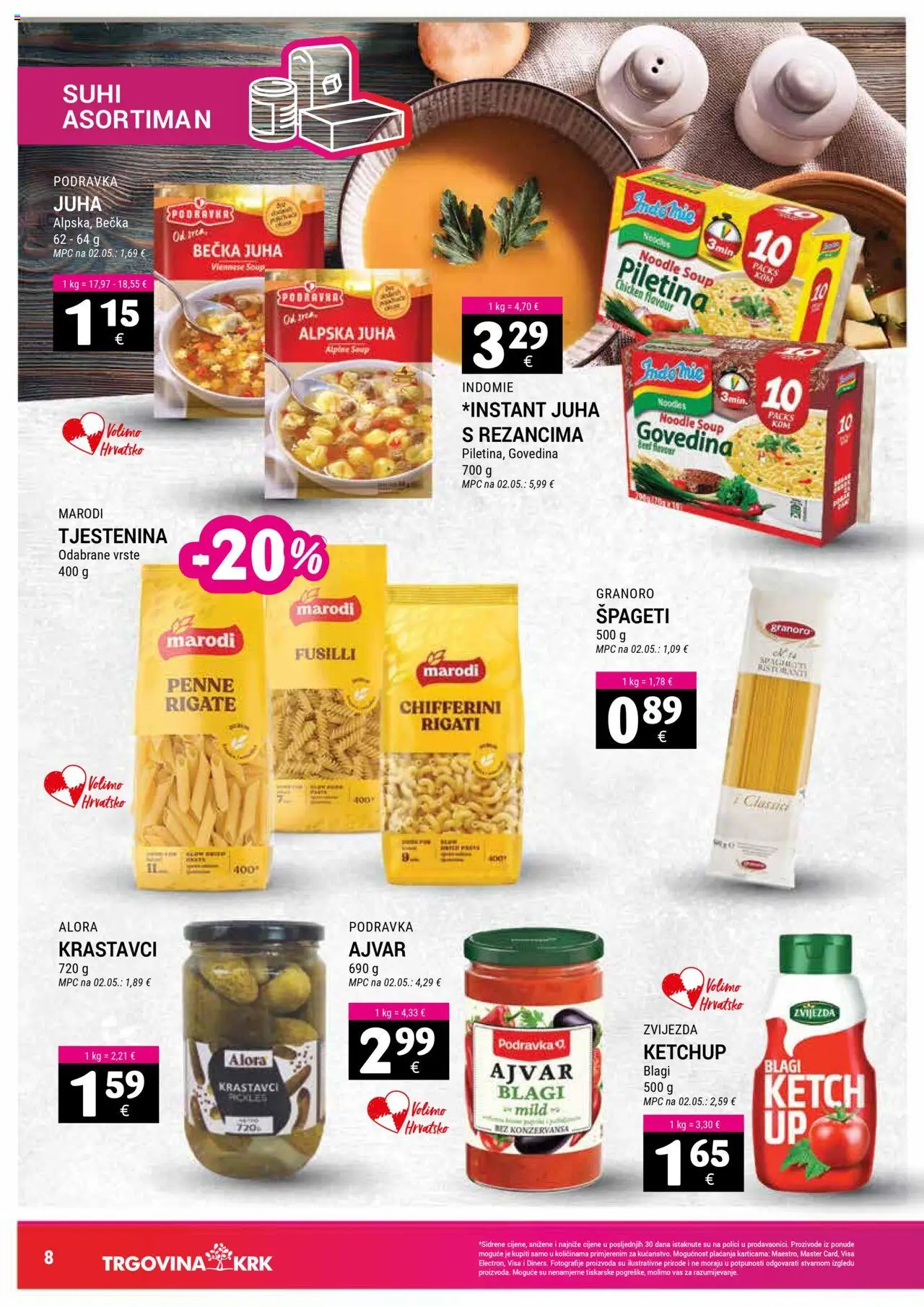 Trgovina Krk katalog | vrijedi od 01.10.2025 | Stranica: 8 | Proizvodi: Podravka, Piletina, Ajvar, Špageti