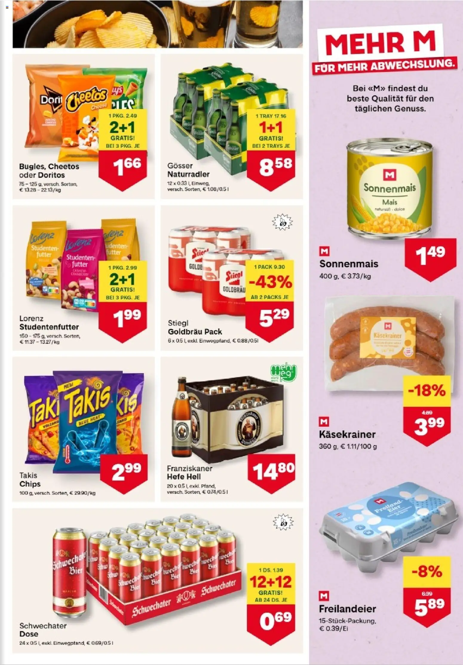 MPREIS Altenmarkt im Pongau gültig ab 02.04.2026 | Seite: 9 | Produkte: Chips, Eier, Bier