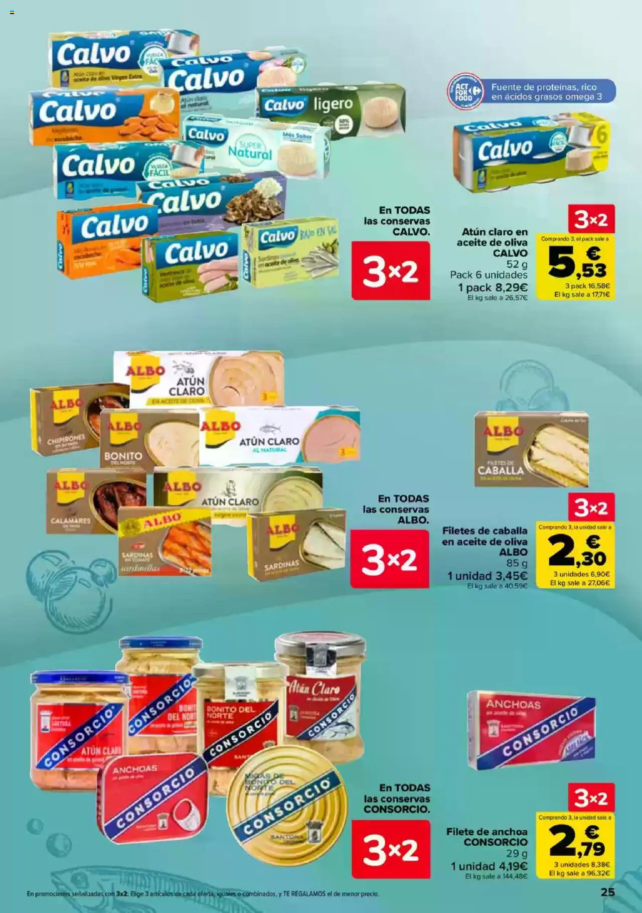 Carrefour folleto │ válido desde el 26.06.2025 | Página: 24 | Productos: Calamares, Aceite de oliva, Σταθμός εργασίας, Atún claro