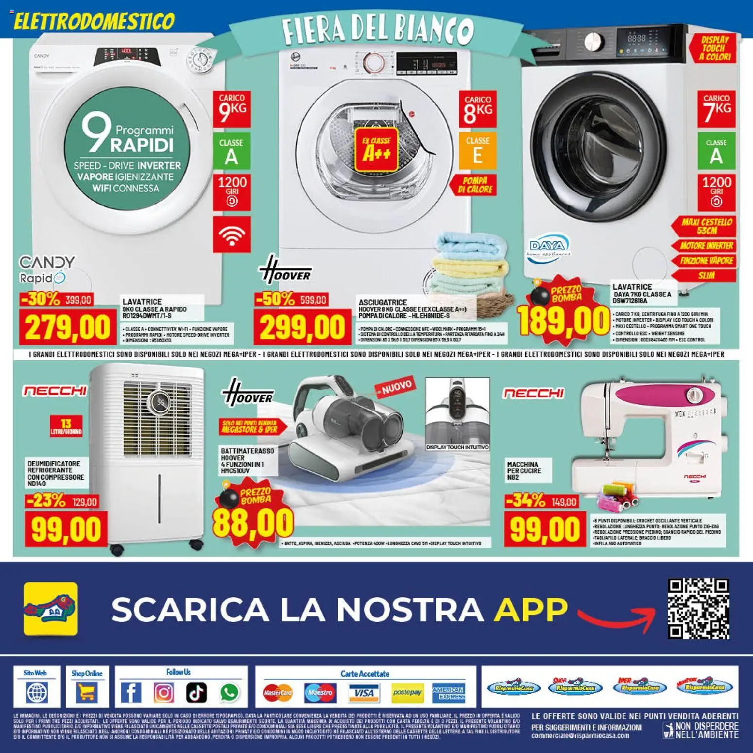 Volantino RisparmioCasa del 07.01.2026 | Pagina: 16 | Prodotti: Centrifuga, Compressore, Lavatrice, Asciugatrice