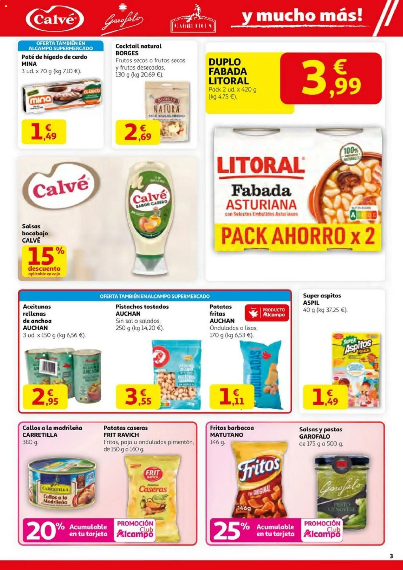 Alcampo - HP Nacional Unificado │ válido desde el 23.10.2025 | Página: 3 | Productos: Paté, Νυχτικό, Barbacoa, Anchoa