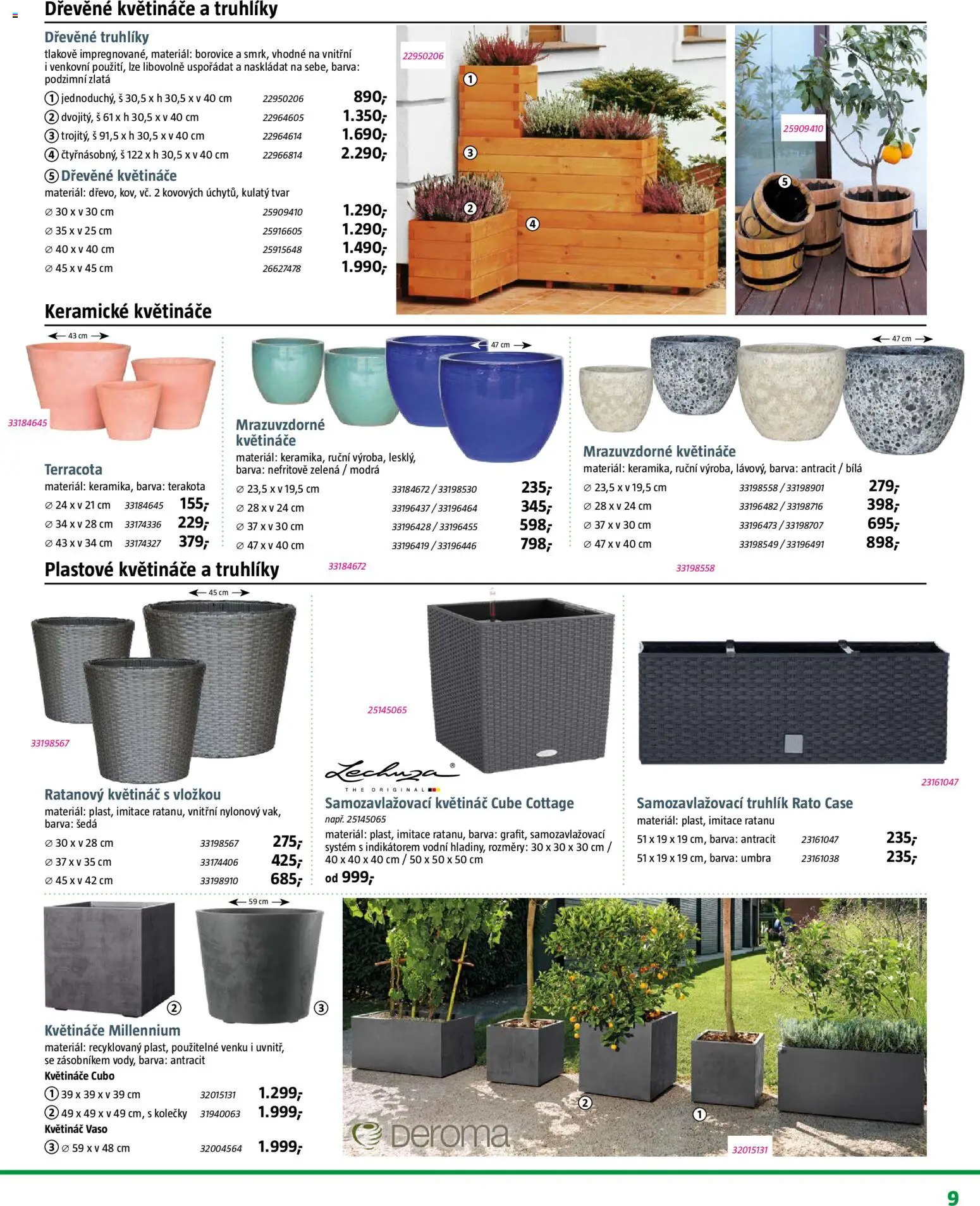 Bauhaus katalog Zahradní centrum od 06.03.2026 | Strana: 9 | Produkty: Truhlíky, Květináče, Samozavlažovací truhlík, Květináč