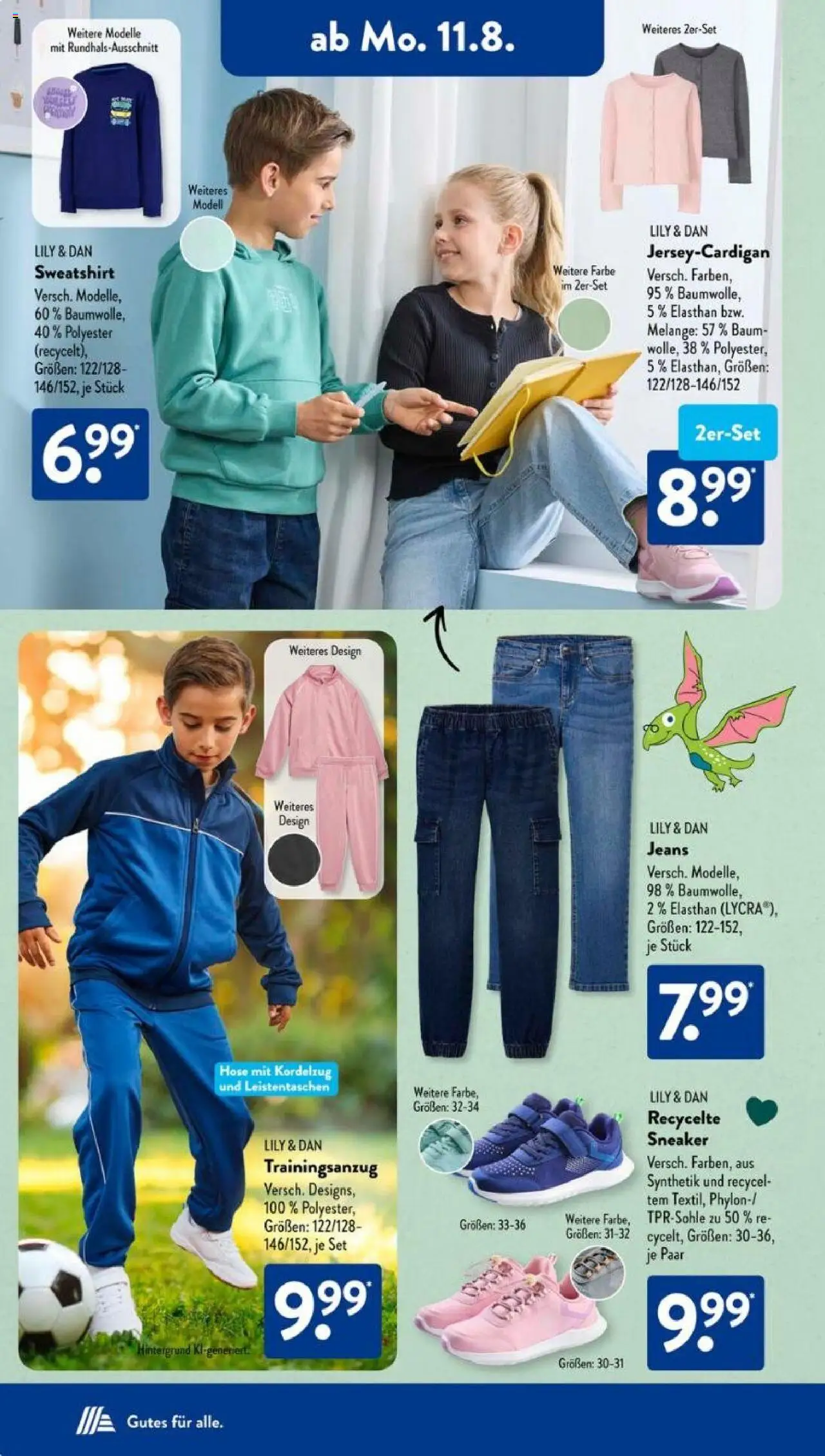 Aldi Süd Prospekt 	 - gültig ab dem 11.08.2025 | Seite: 4 | Produkte: Sweatshirt, Hose, Jeans