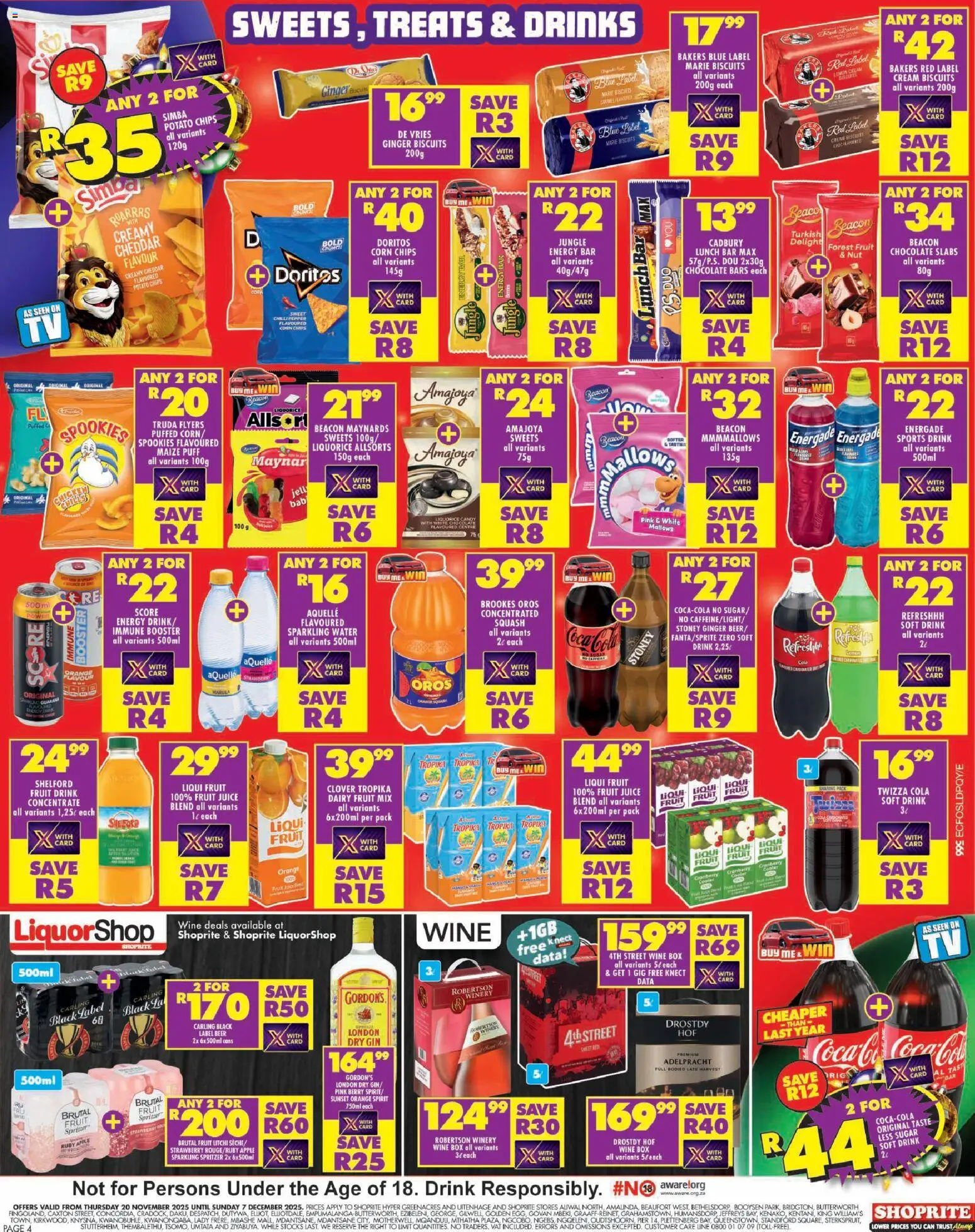 New Shoprite catalogue – valid from 20.11.2025 | Page: 4 | Products: Box, Chicken, Cream, Water