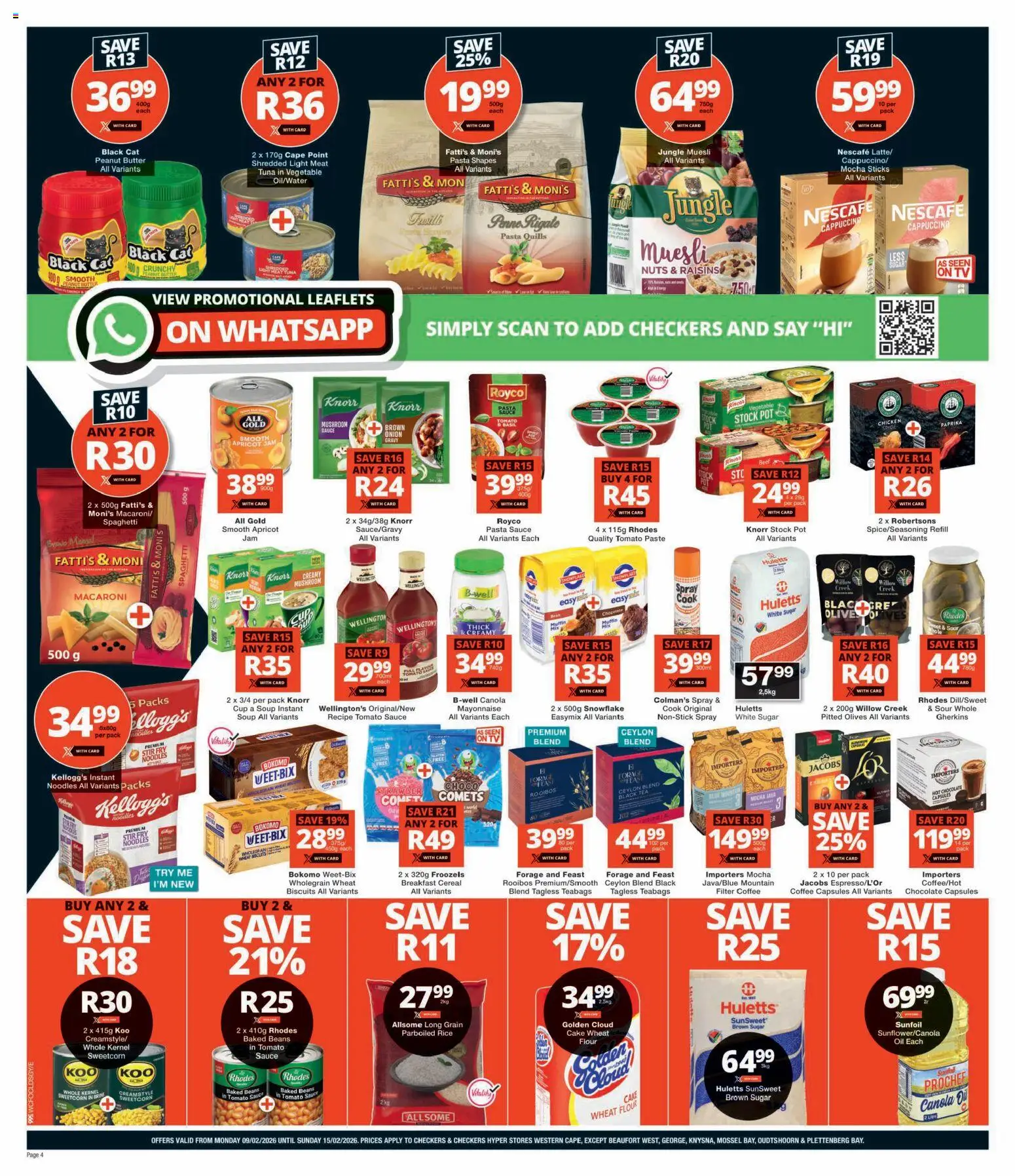 New Checkers catalogue – valid from 09.02.2026 | Page: 4 | Products: Flour, Butter, Soup, Peanut butter