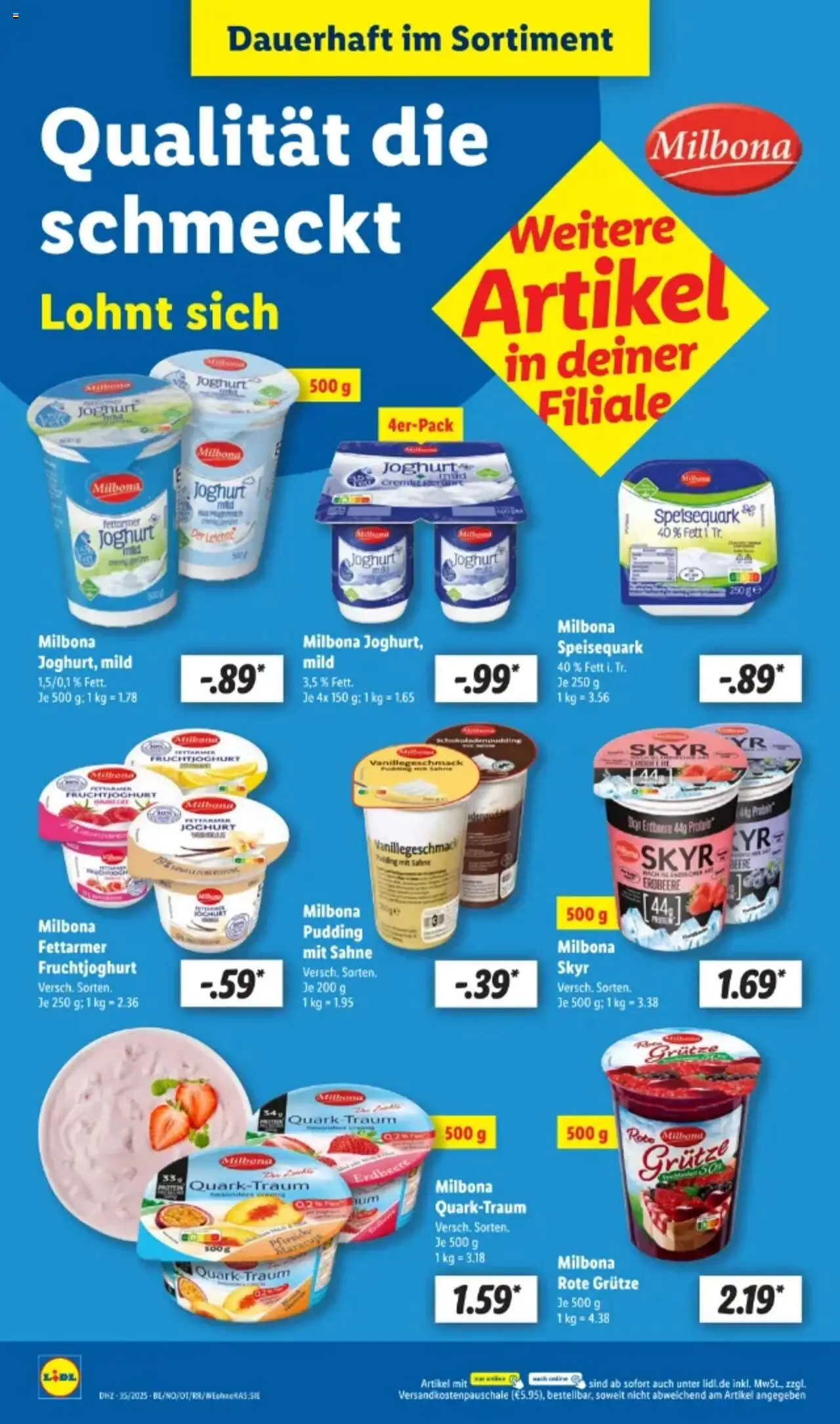 Lidl Prospekt 	 - gültig ab dem 25.08.2025 | Seite: 24 | Produkte: Fruchtjoghurt, Pudding, Skyr, Himbeere