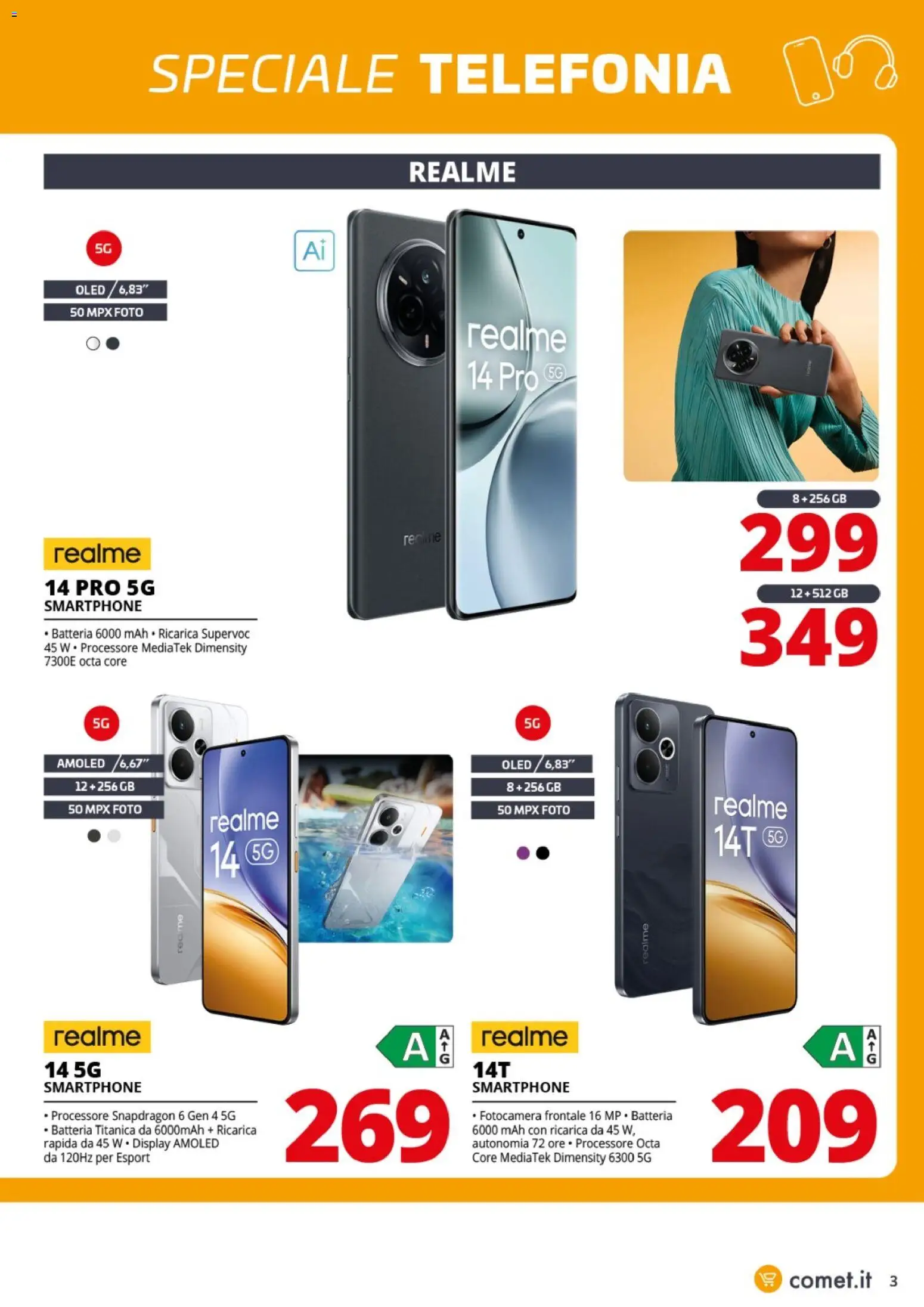 Volantino Comet del 06.03.2026 | Pagina: 3 | Prodotti: Smartphone, Fotocamera, Batteria