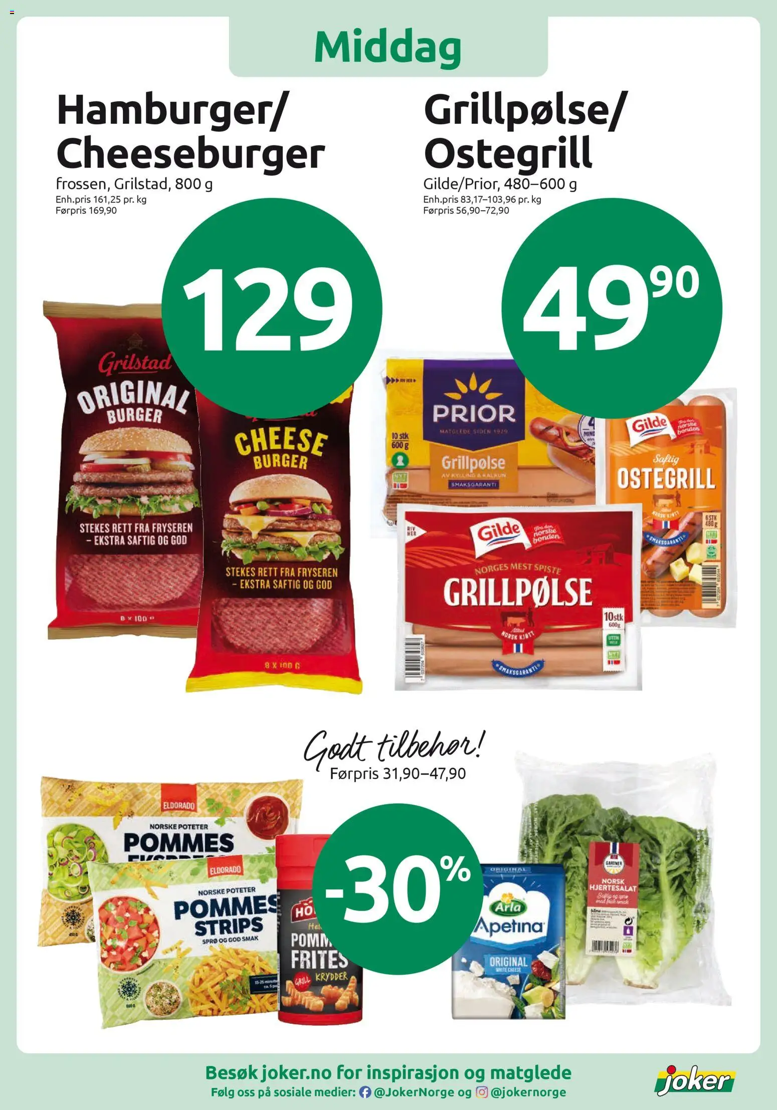 {H1} | Side: 13 | Produkter: Poteter, Grill, Hjertesalat, Підставка