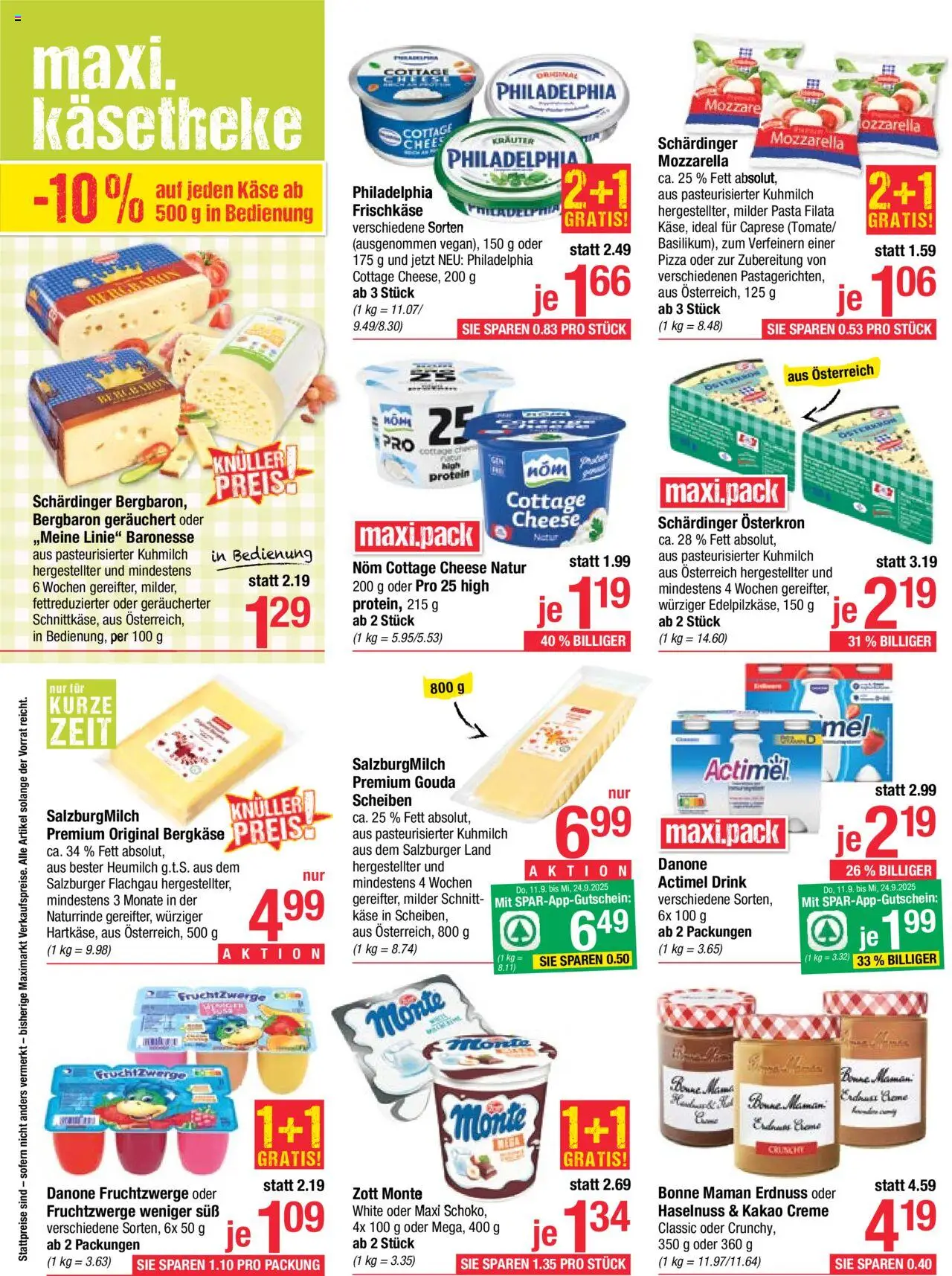 Maximarkt Flugblatt gültig ab 15.09.2025 | Seite: 10 | Produkte: Pasta, Käse, Creme, Pizza