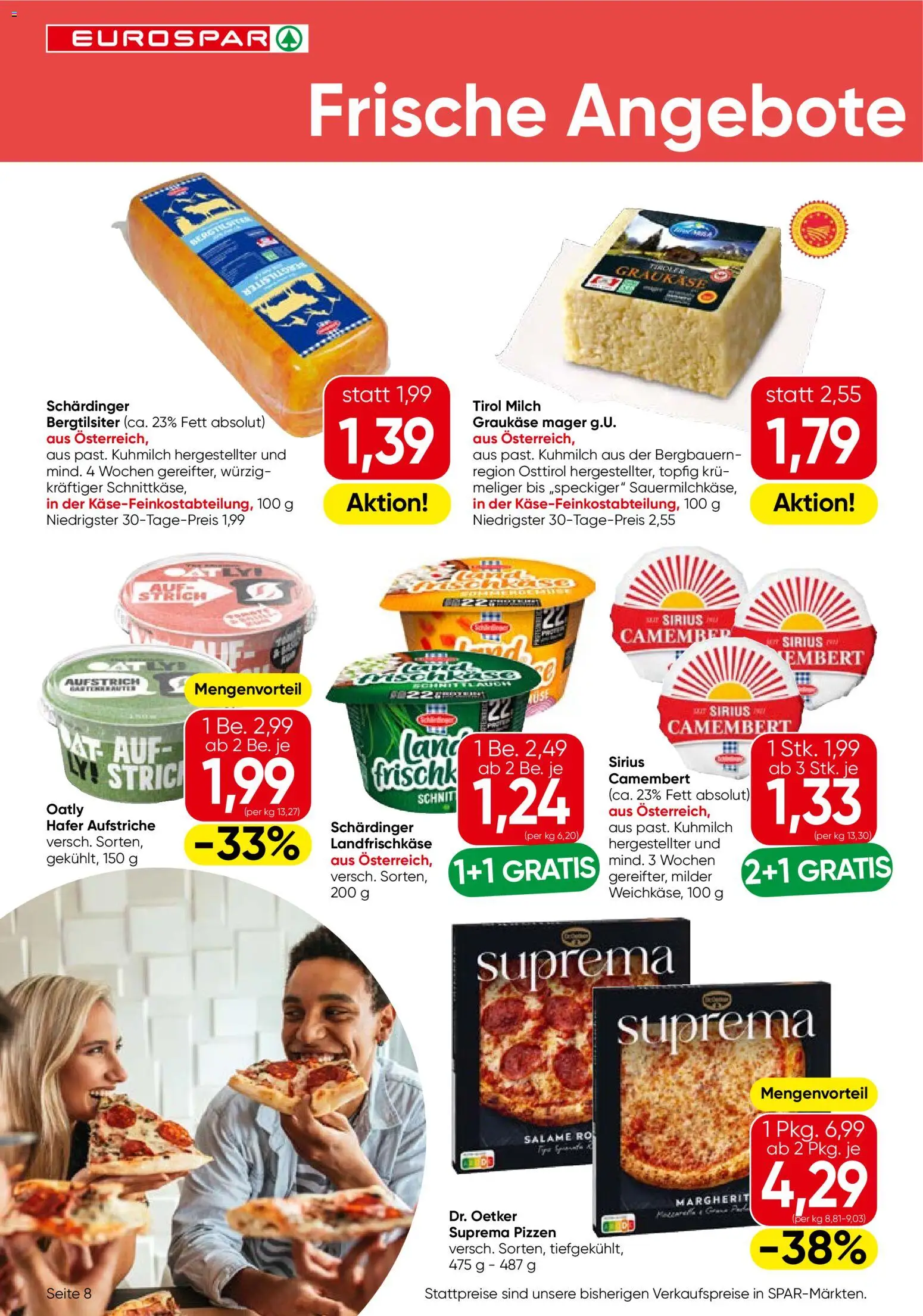 Eurospar Flugblatt - Vorarlberg gültig ab 02.01.2026 | Seite: 8 | Produkte: Milch