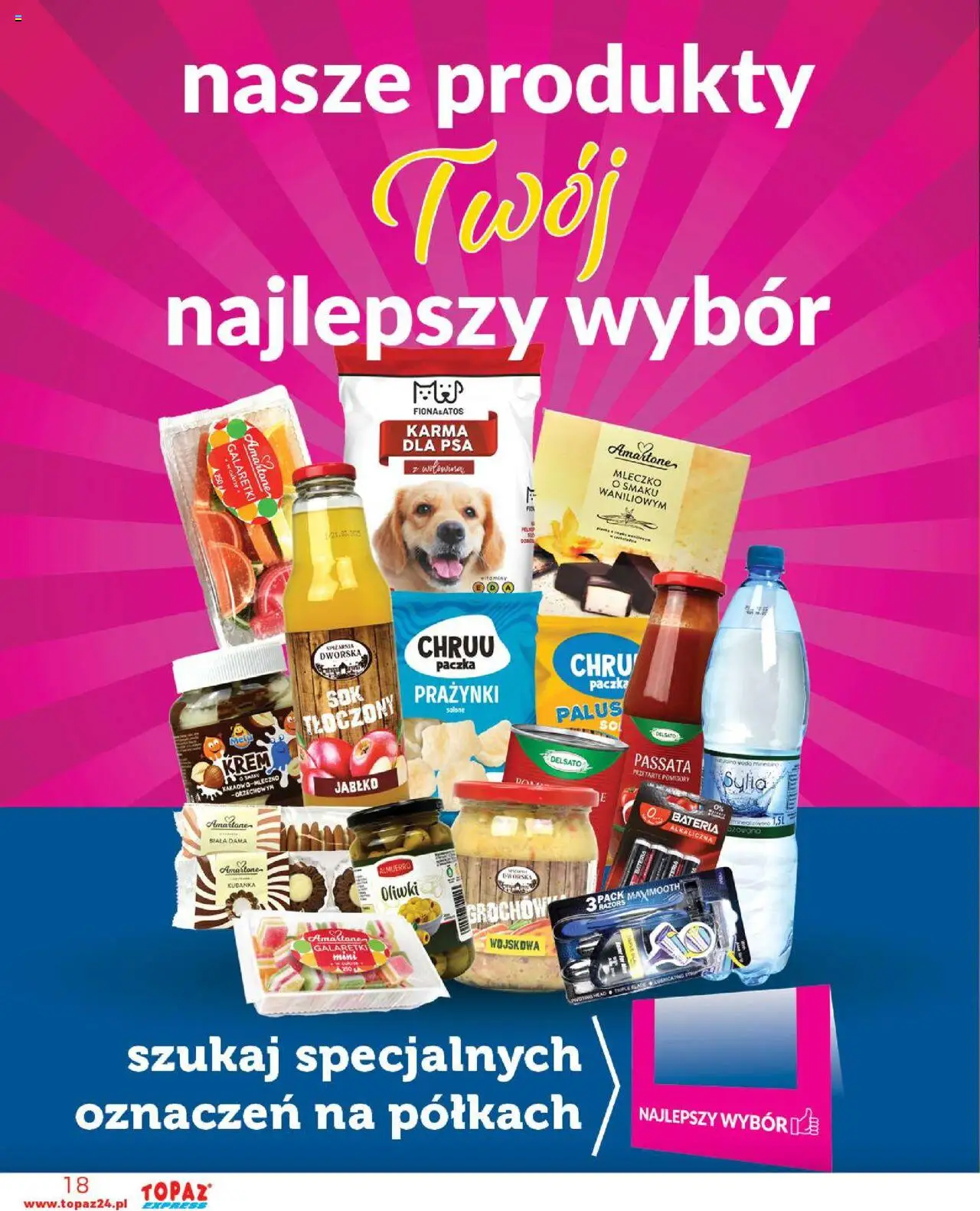 Topaz Gazetka - Express od 11.09.2025 | Strona: 18 | Produkty: Galaretki, Bateria, Pomidory, Krem