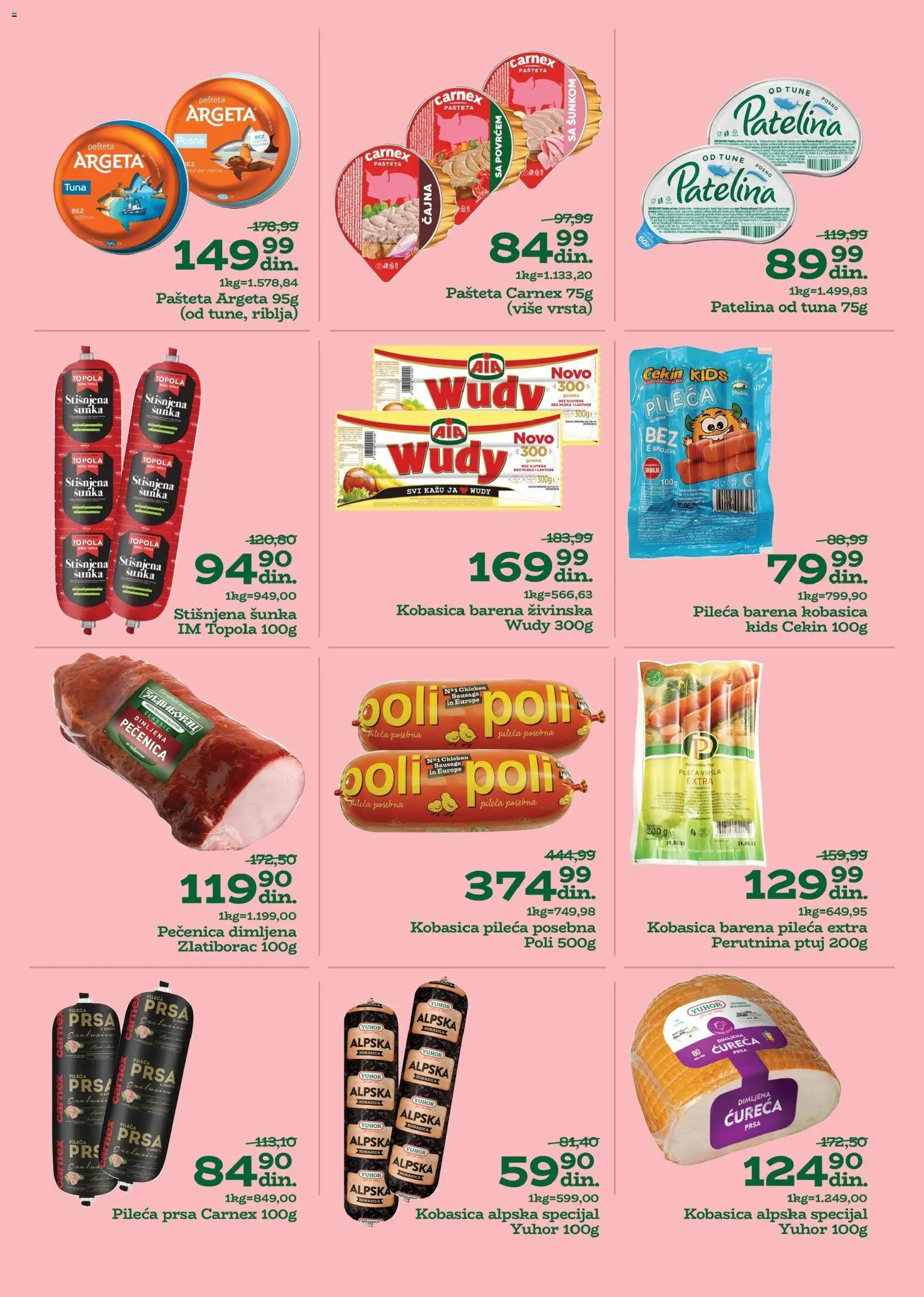 Univerexport katalog - važi od 22.12.2025 | Strana: 6 | Proizvode: Pileća prsa, Šunka, Kobasica, Pašteta