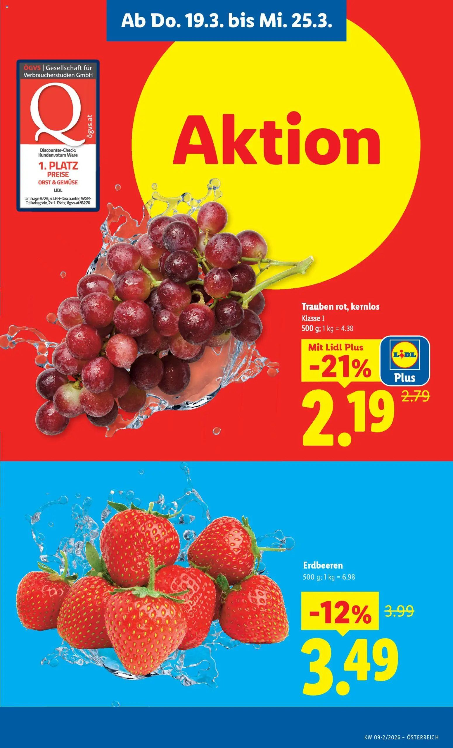 Lidl Flugblatt - Oberpullendorf, Güssing, Oberwart gültig ab 19.03.2026 | Seite: 3 | Produkte: Erdbeeren, Gemüse, Obst