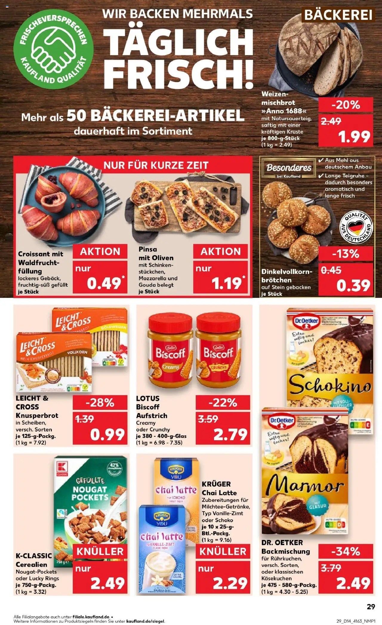 Kaufland - Dreieich-Sprendlingen, Robert-Bosch-Straße 15 - gültig ab dem 03.04.2025 | Seite: 29 | Produkte: Bäckerei, Gouda, Croissant, Schinken